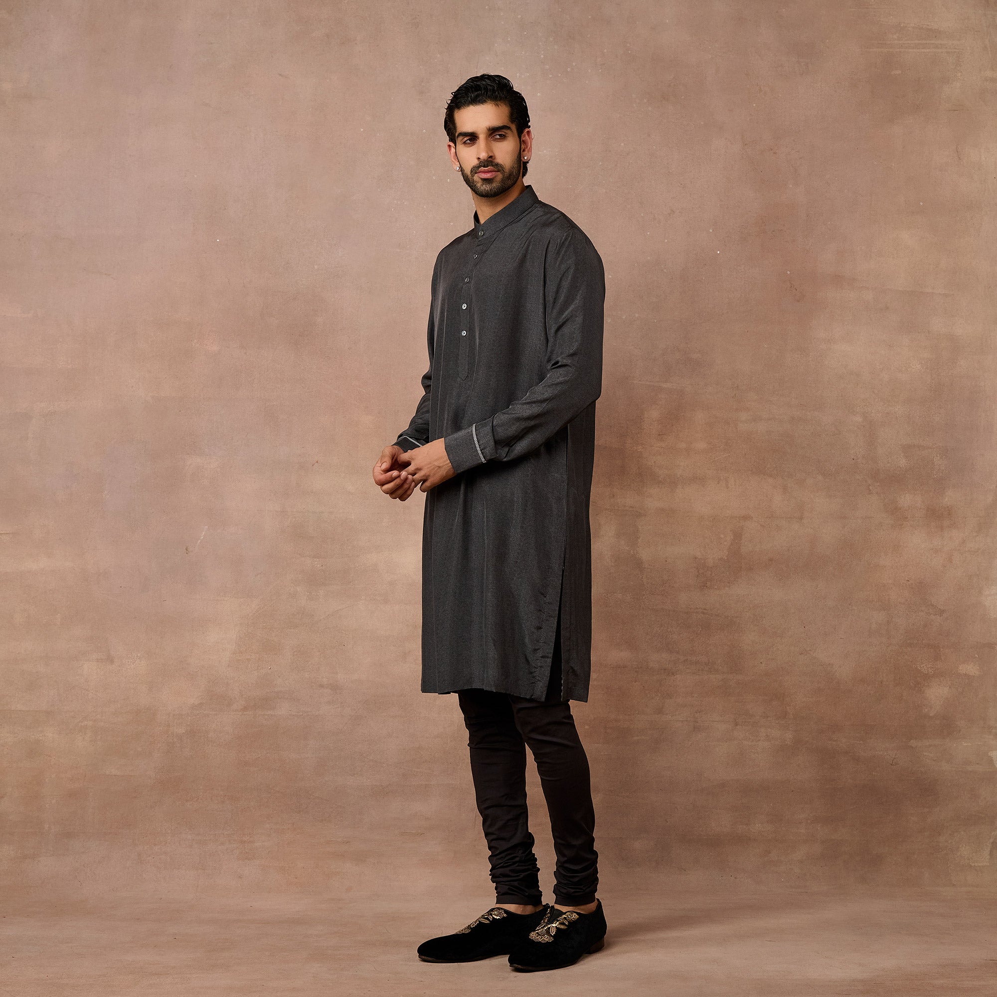 Caviar Black Kurta Set | EAST