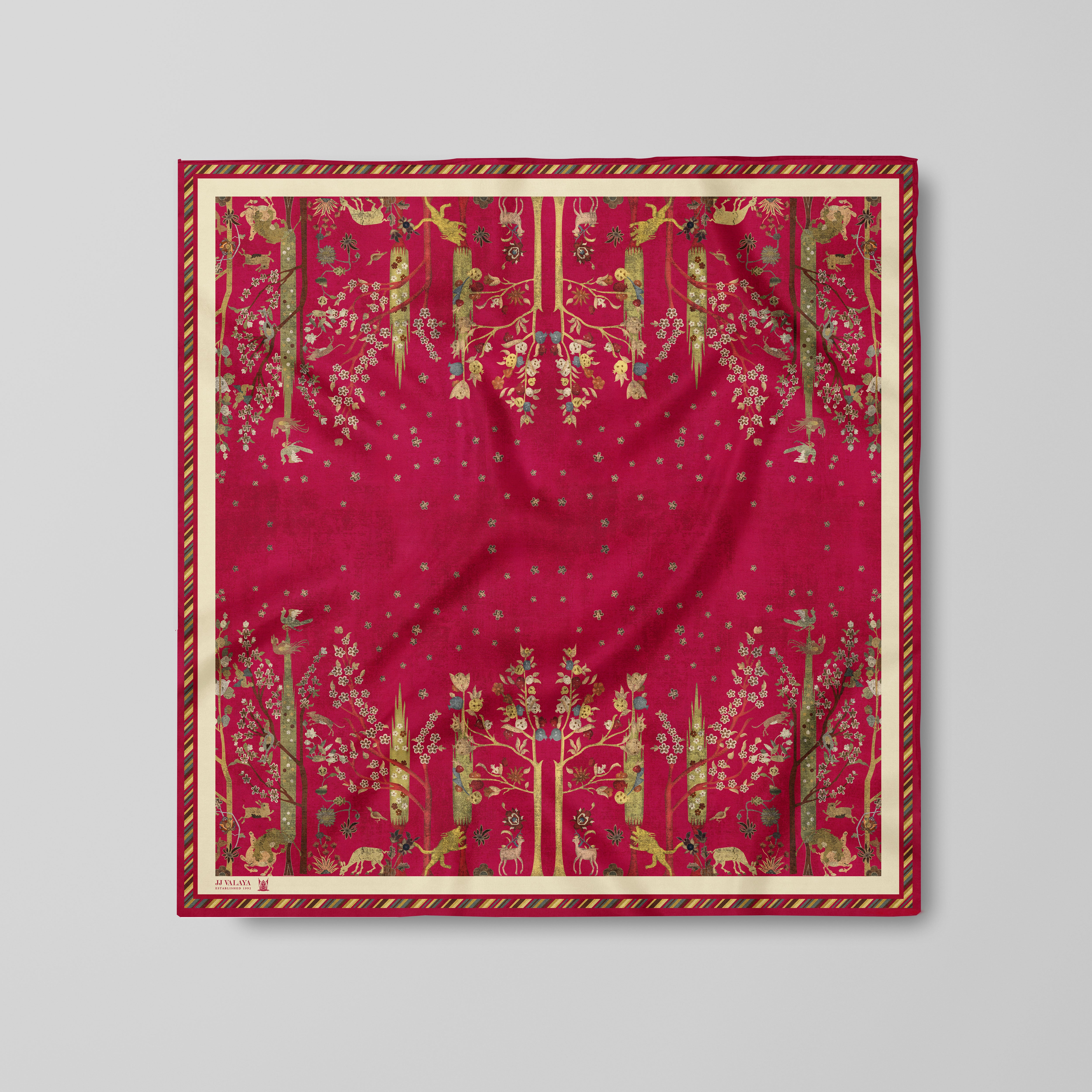 Cerise Pink Printed Scarf