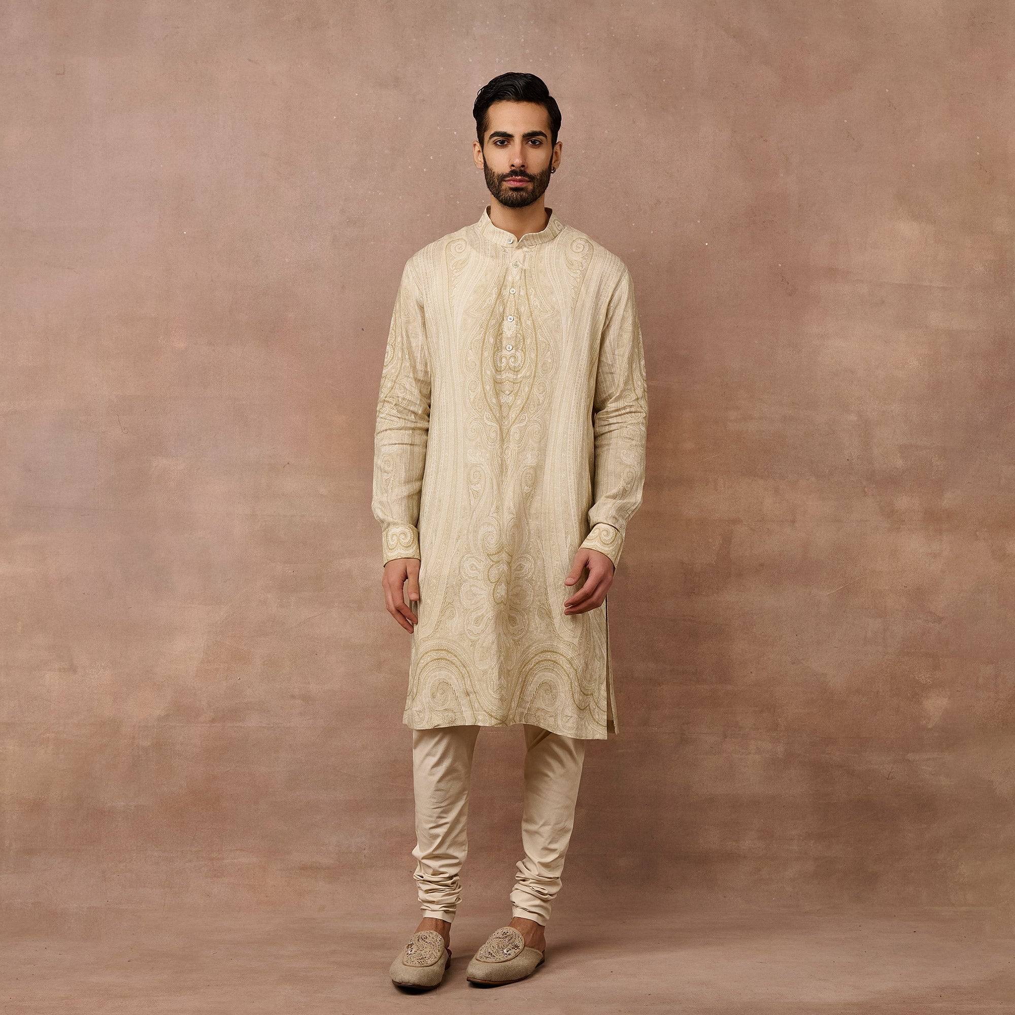 Crème Ivory Jamawar Kurta Set | EAST