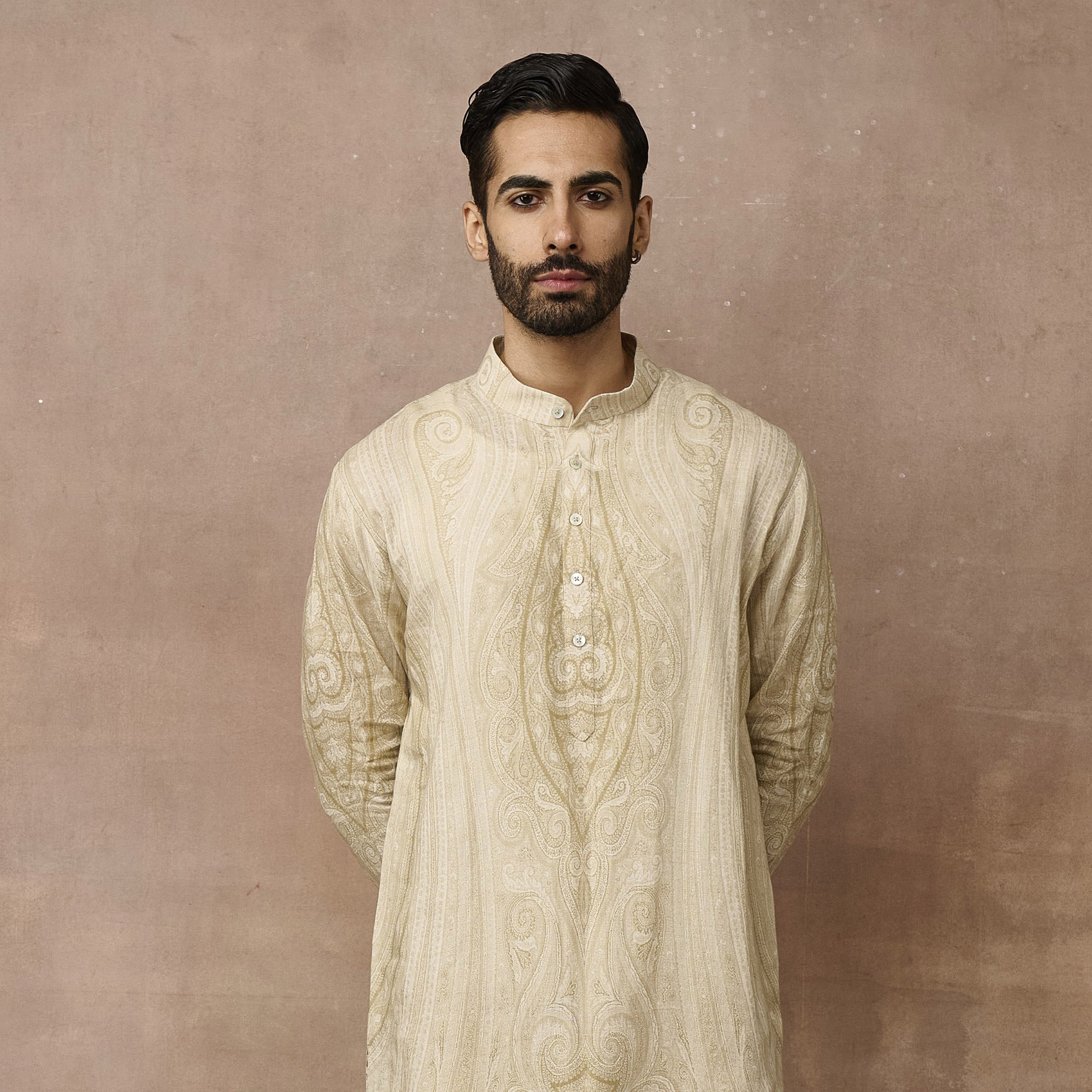 Crème Ivory Jamawar Kurta Set | EAST