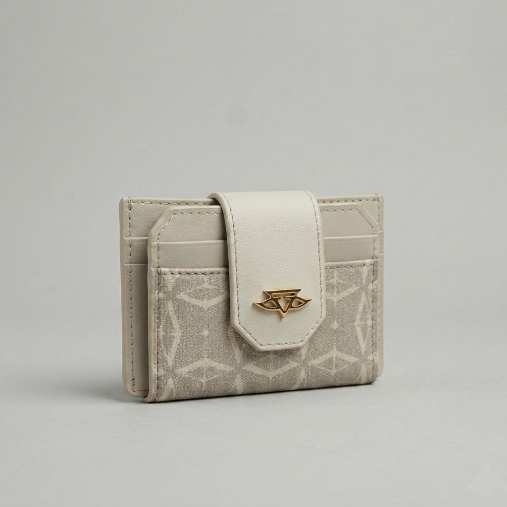 Crème Ivory Phoenix Diasun Flap Card Holder