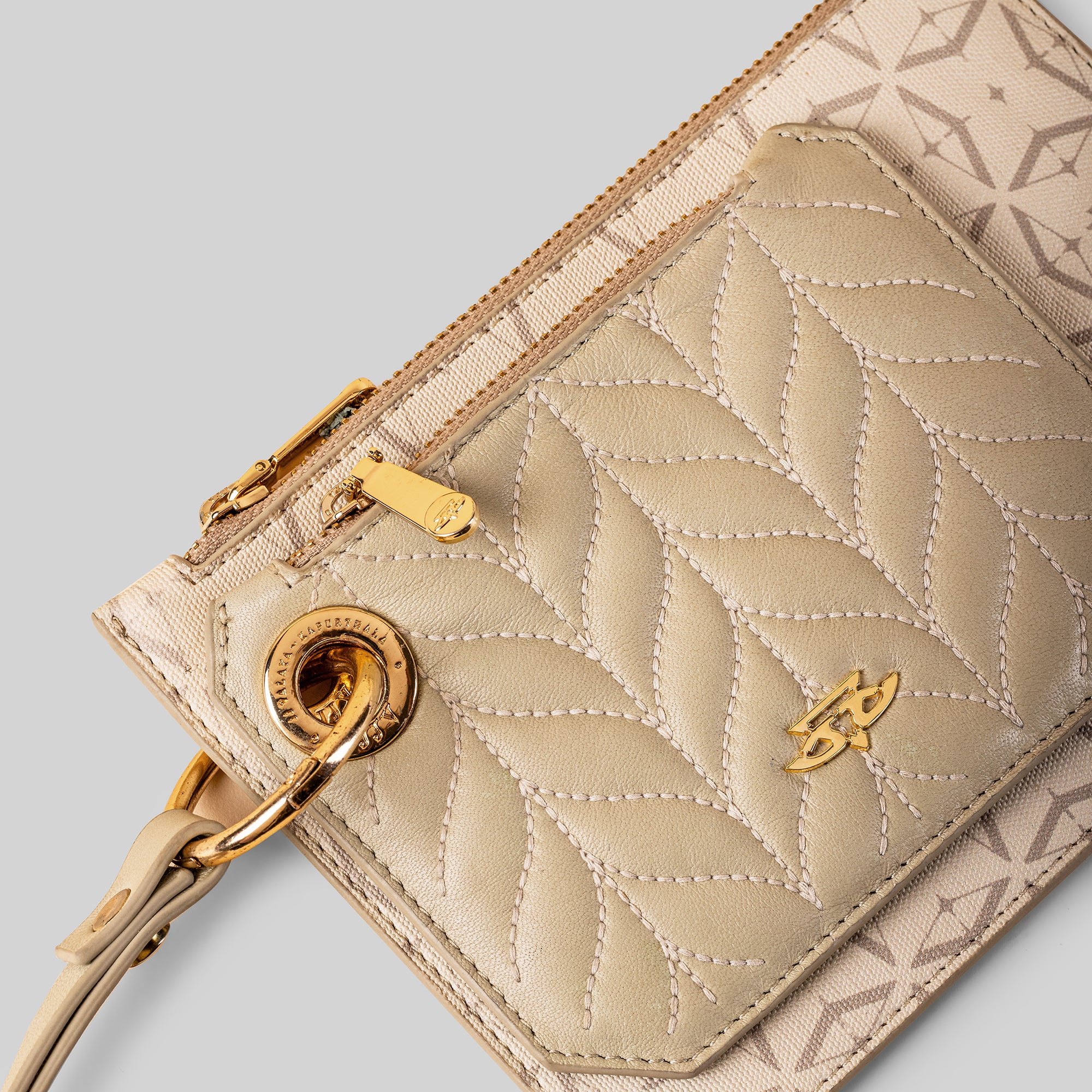 Crème Ivory Phoenix Monogram Dual Wristlet