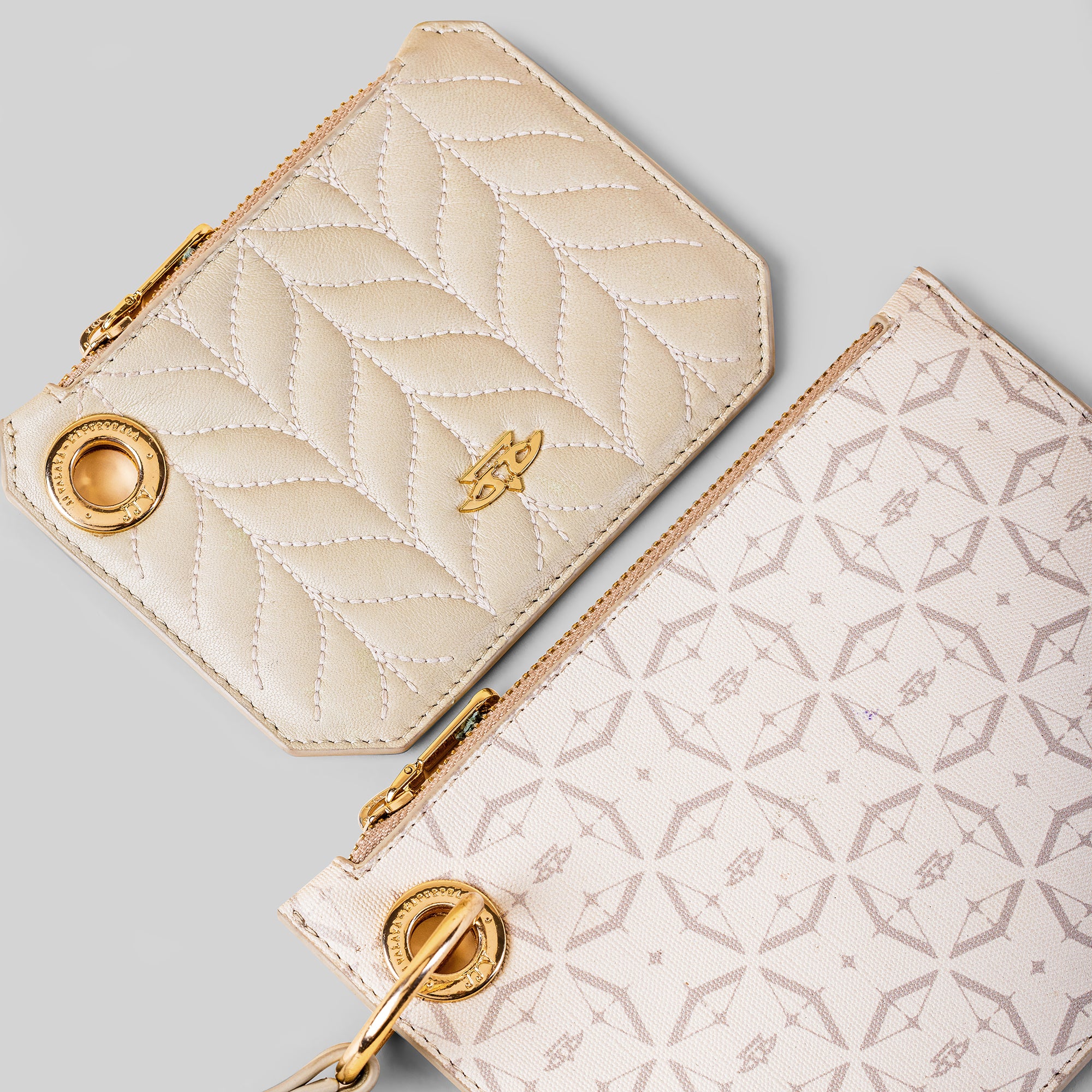 Crème Ivory Phoenix Monogram Dual Wristlet