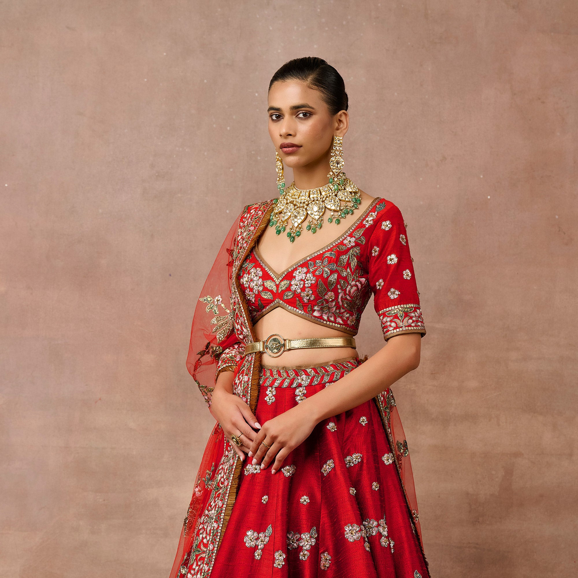 Crimson Red Lehenga Set | EAST