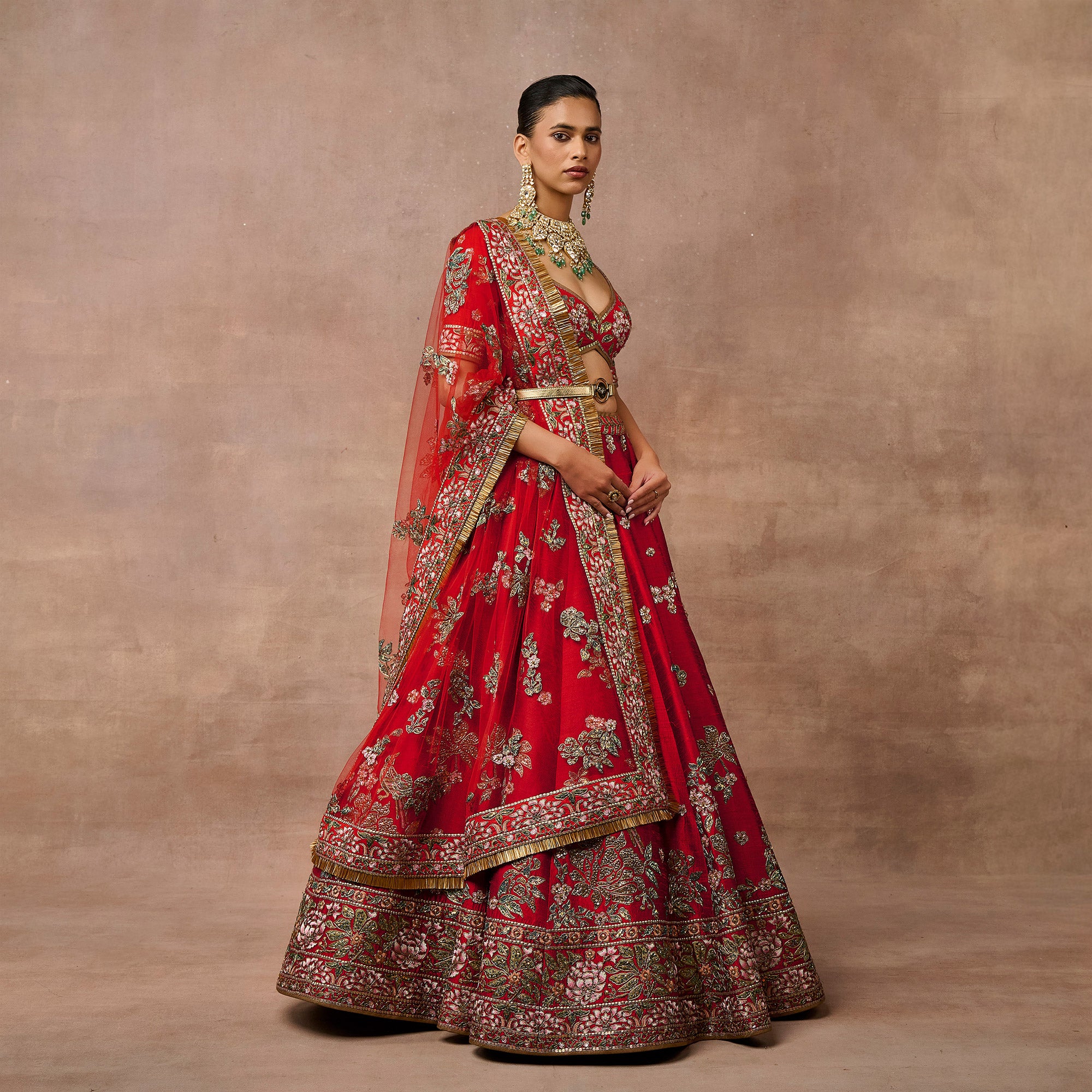Crimson Red Lehenga Set | EAST