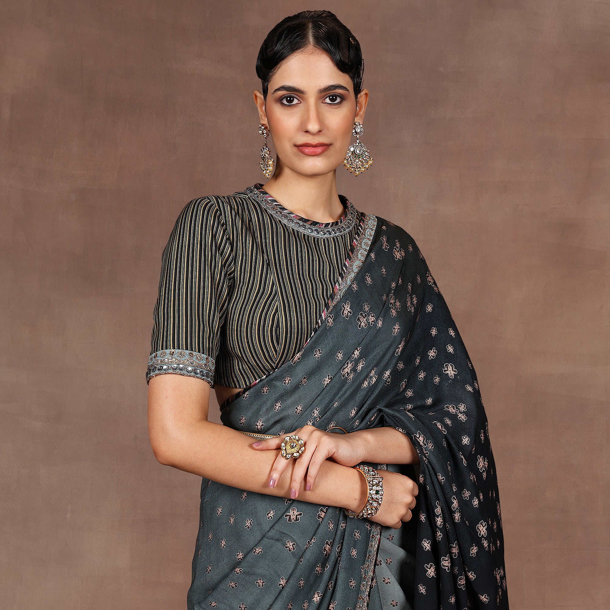 Emerlad Ombre Saree Set | EAST