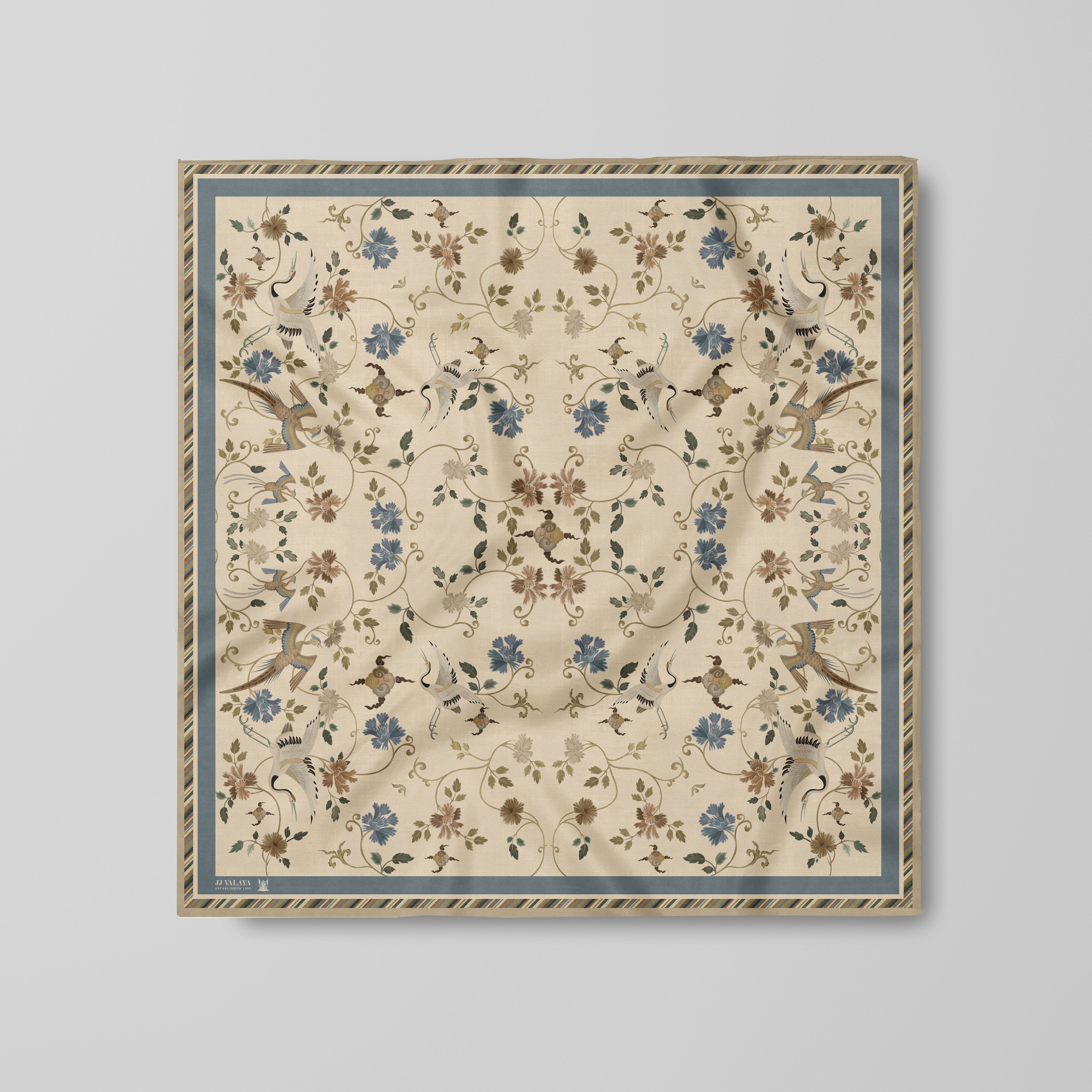 Ivory Beige Printed Scarf