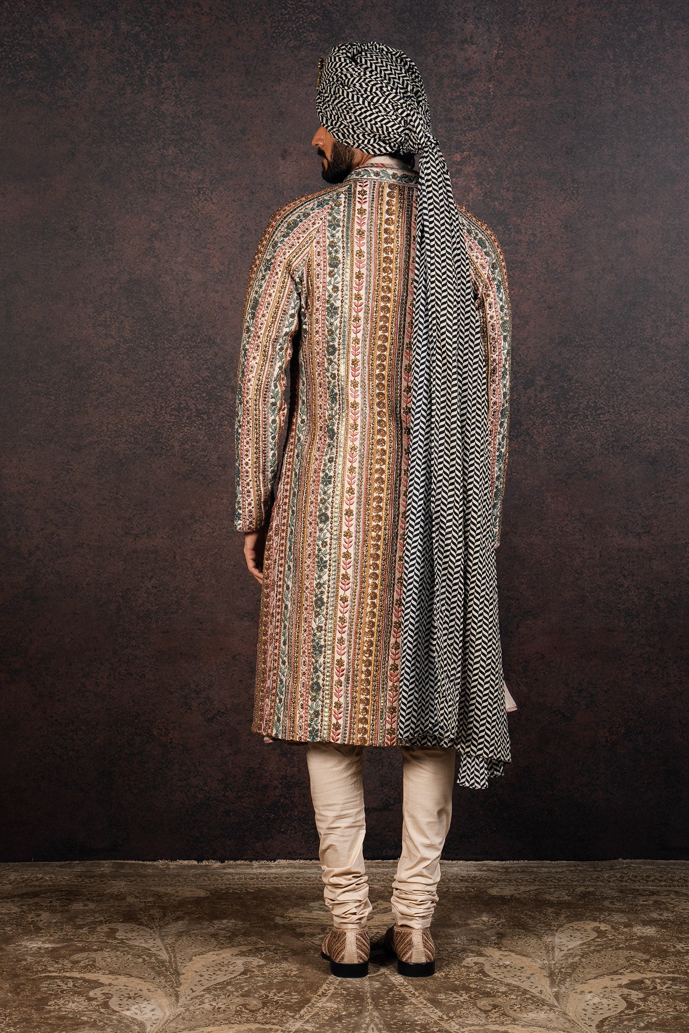 Ivory Embroidered Sherwani Set | MURAQQA