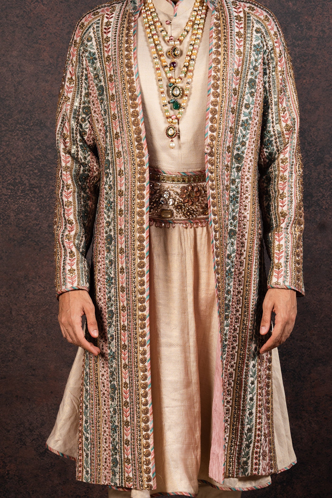 Ivory Embroidered Sherwani Set | MURAQQA