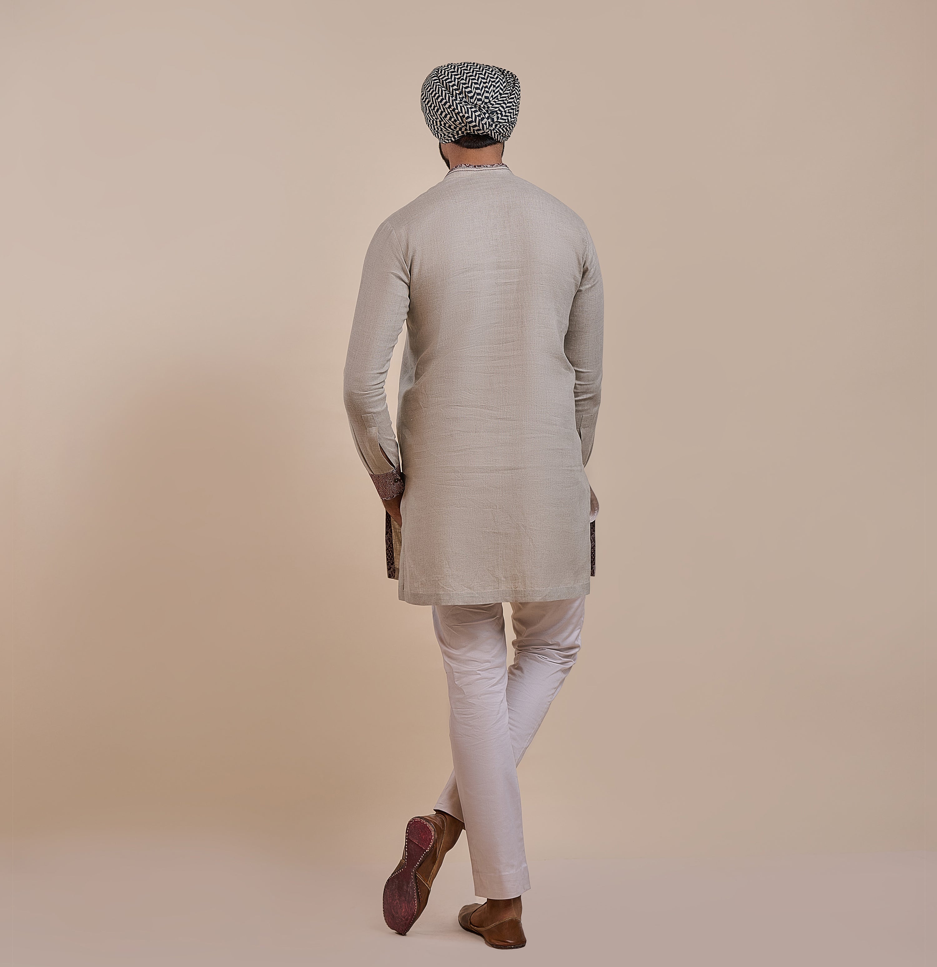 Ivory - Peach Solid Kurta | ATTH