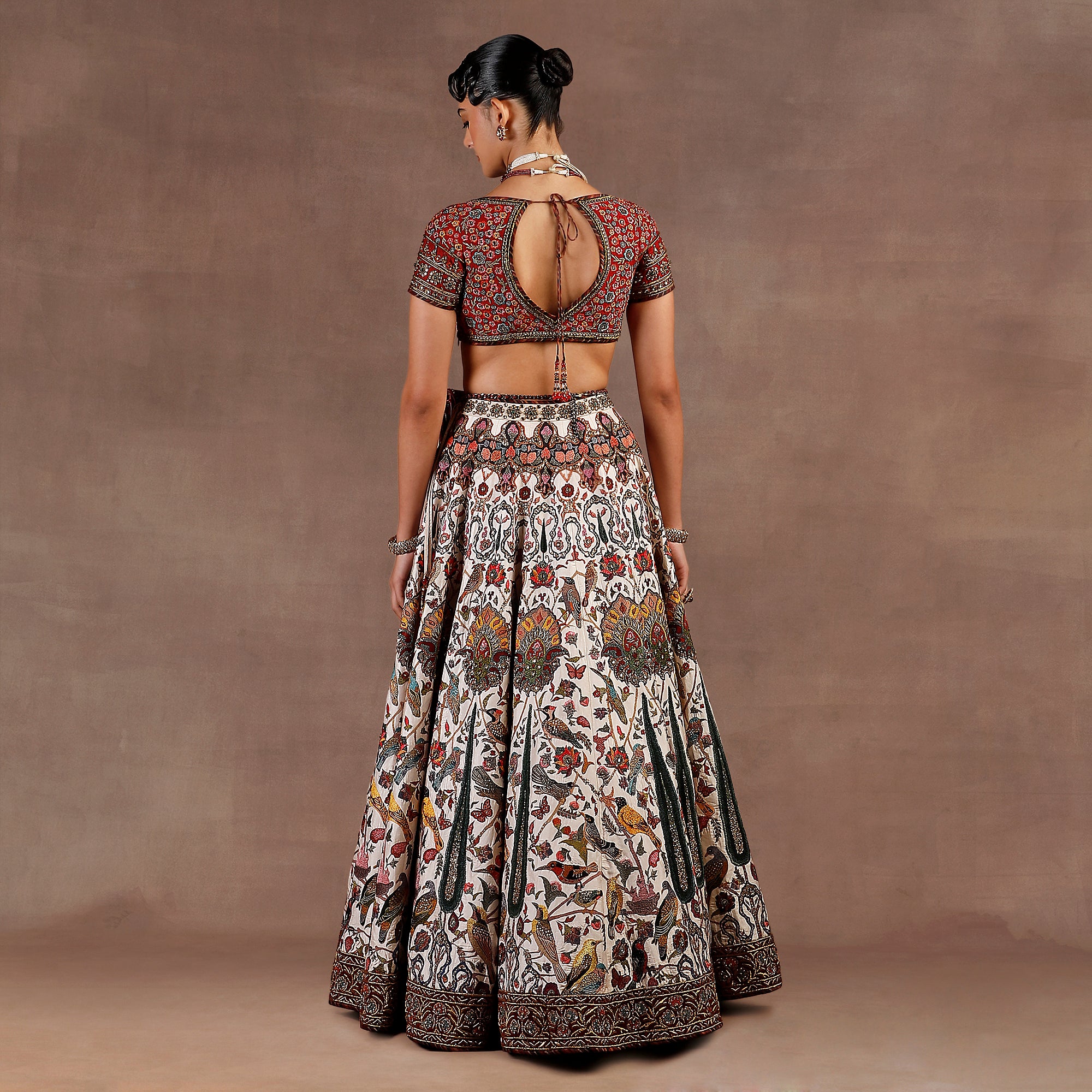 Ivory - Red Lehenga Set | EAST
