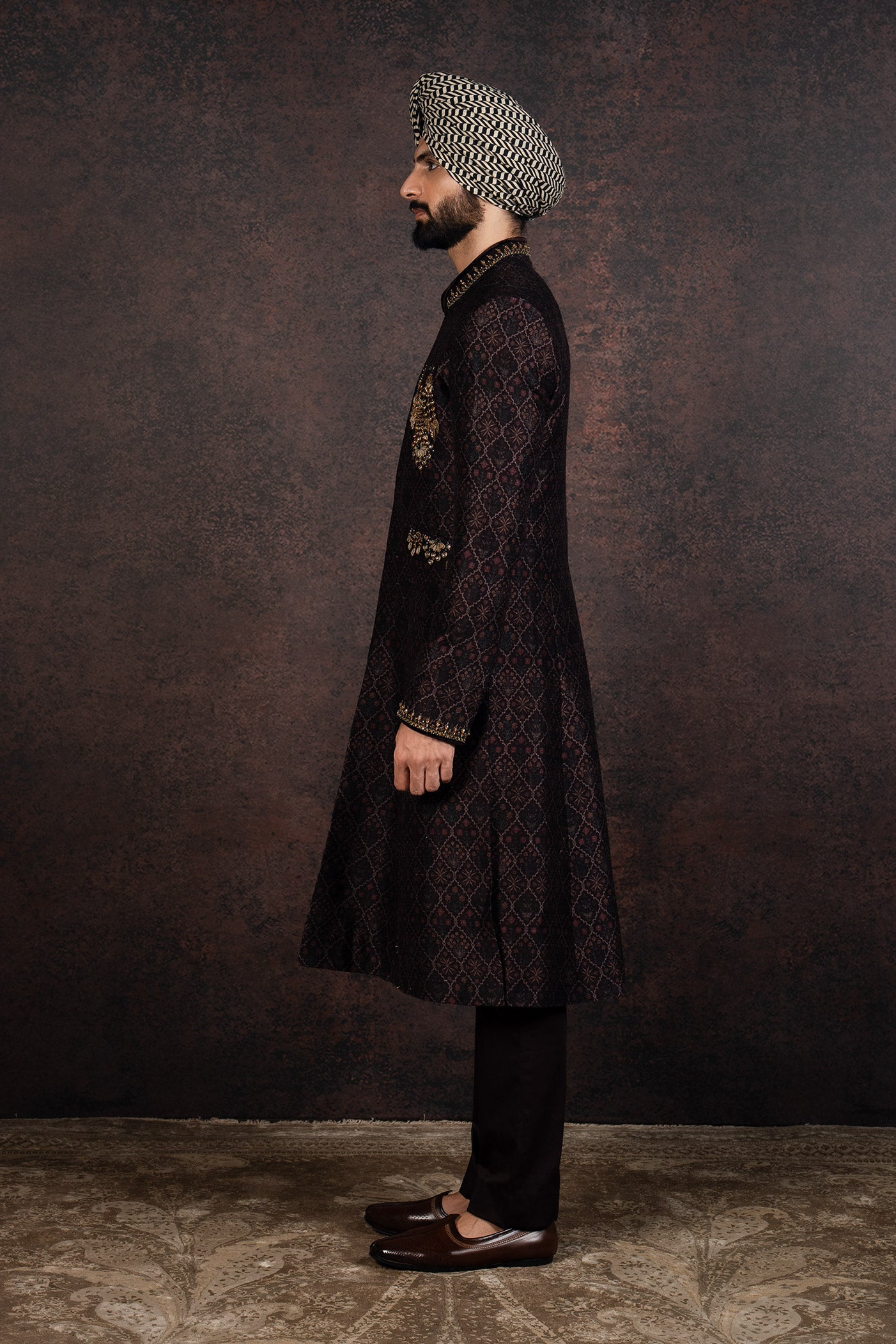 Mahogany Sherwani Set | MURAQQA