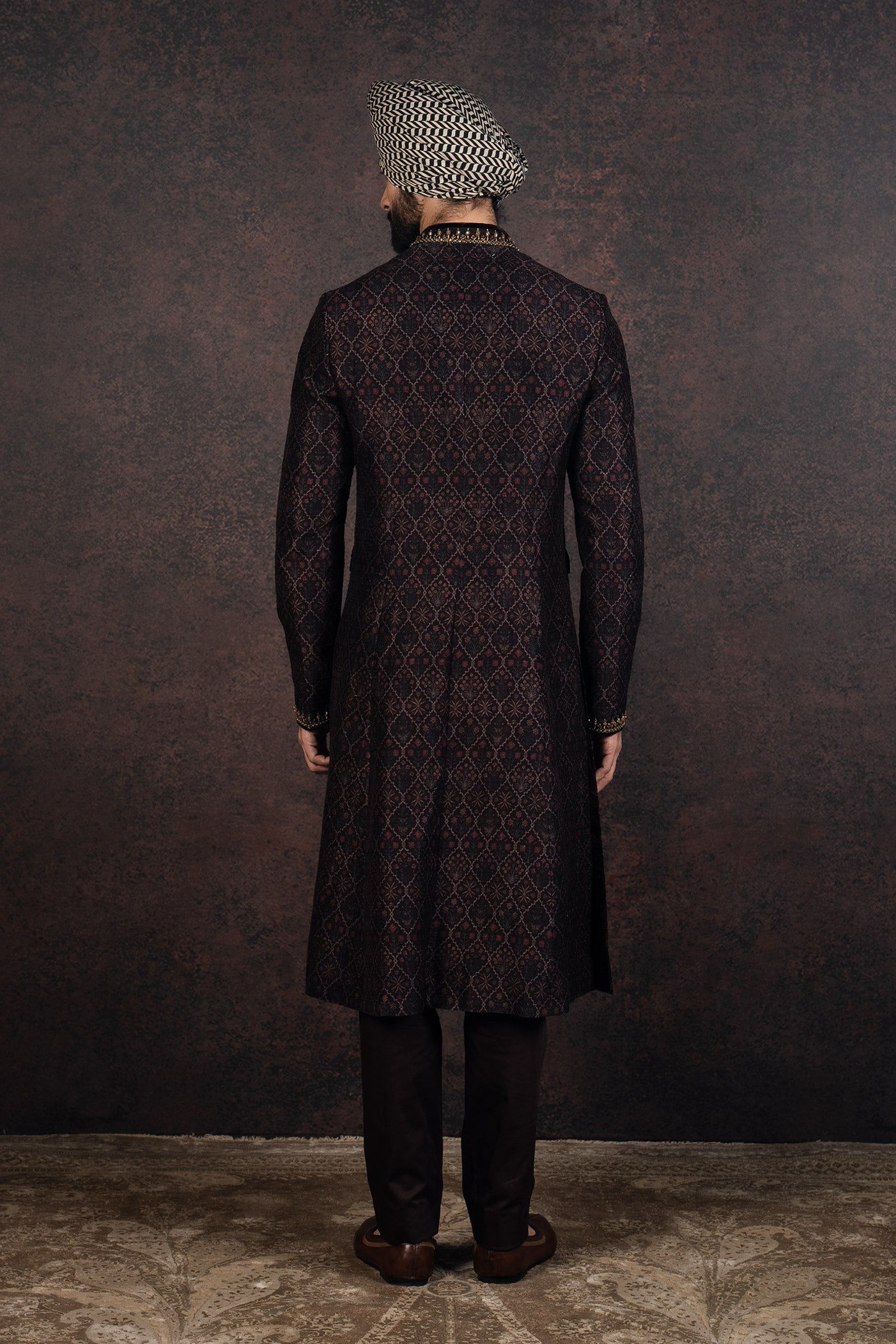 Mahogany Sherwani Set | MURAQQA