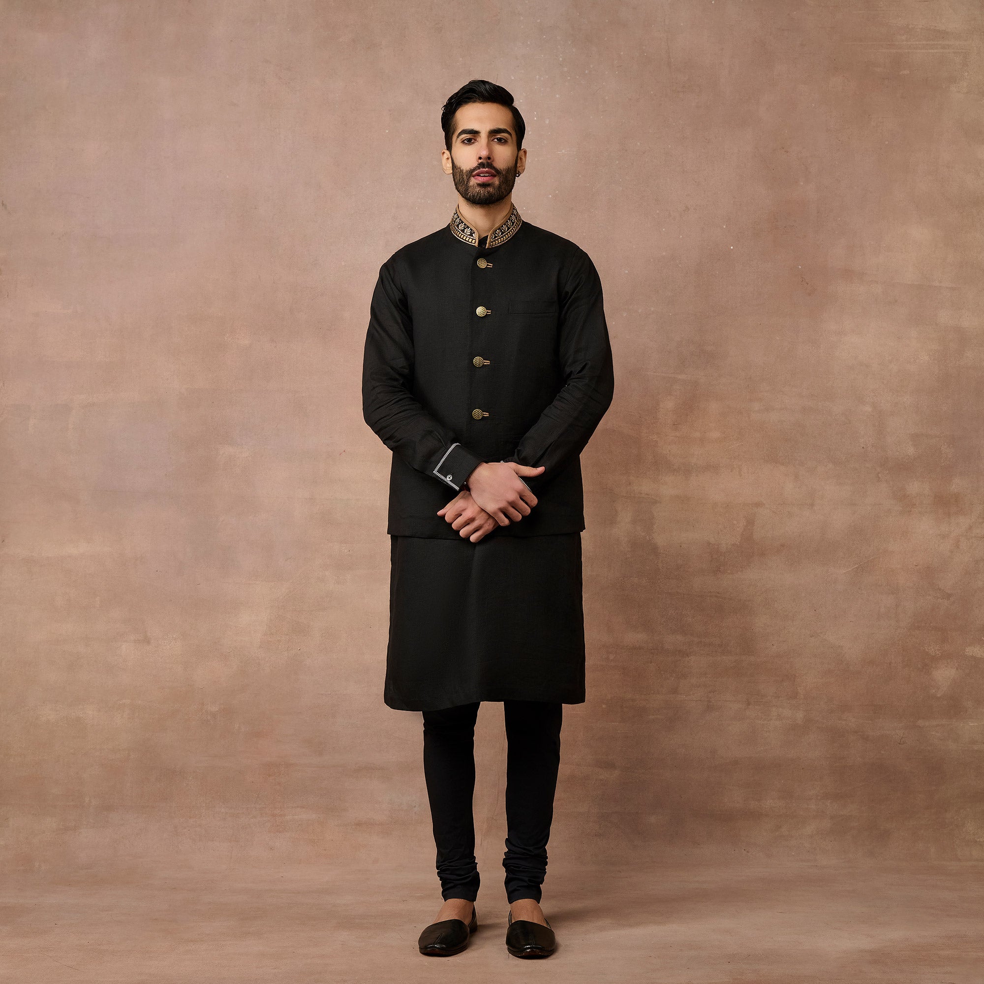 Midnight Black Nehru Jacket | EAST