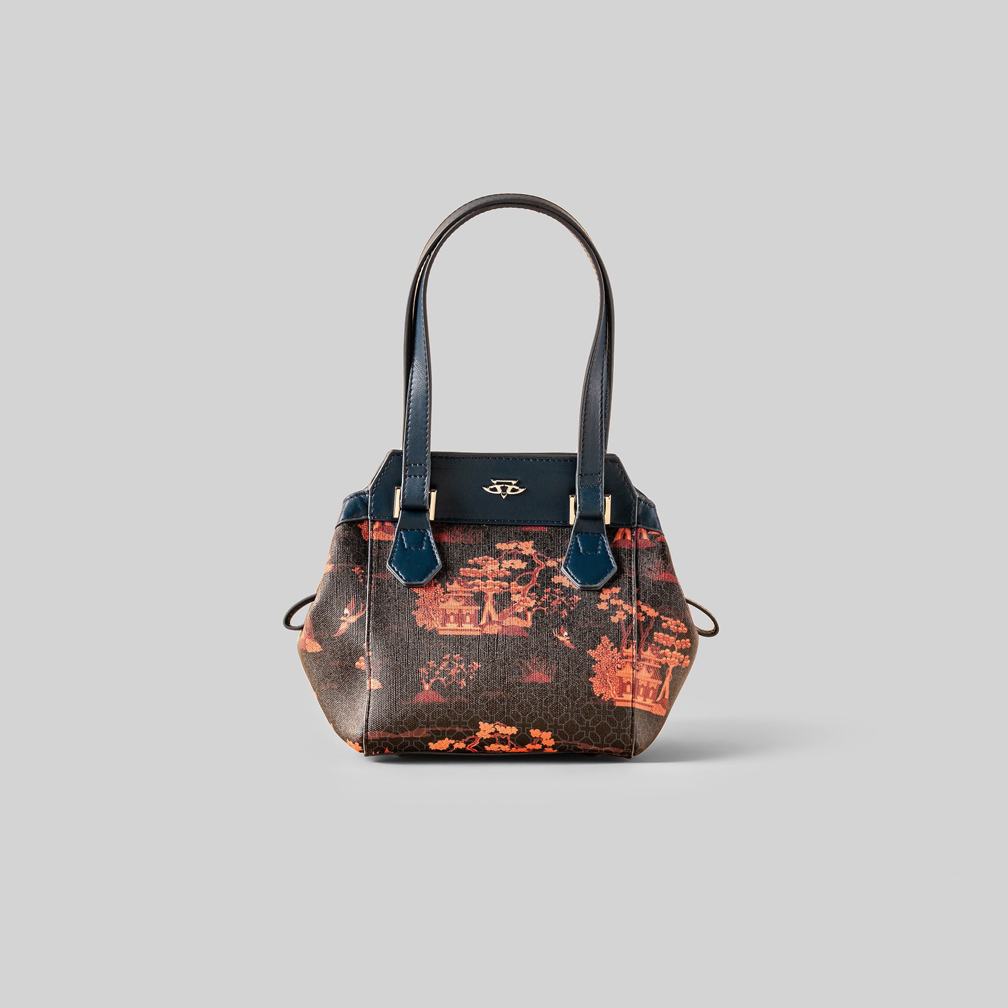 Midnight Blue Art Deco Bucket Bag