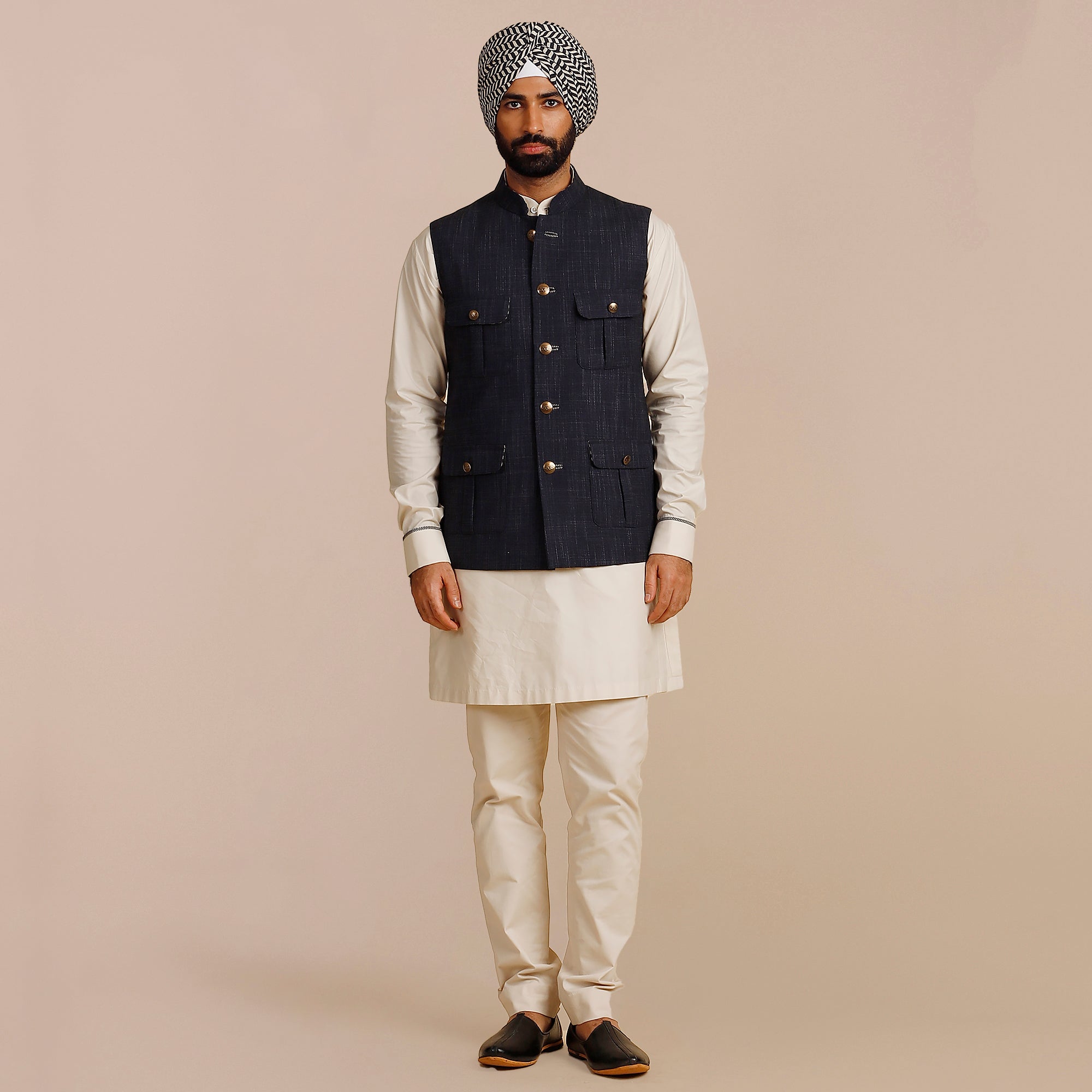 Midnight Blue Nehru Jacket | SATT