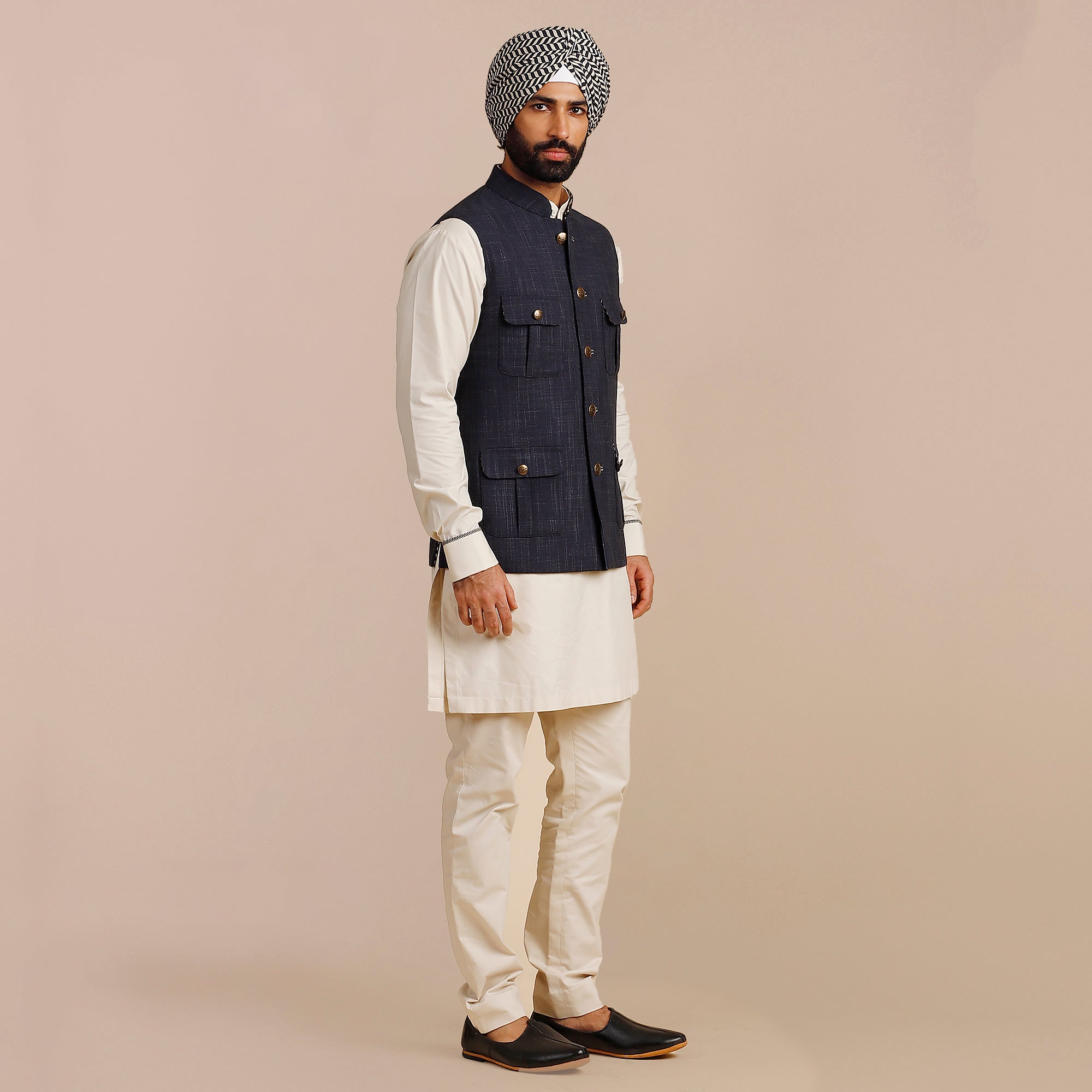 Midnight Blue Nehru Jacket | SATT