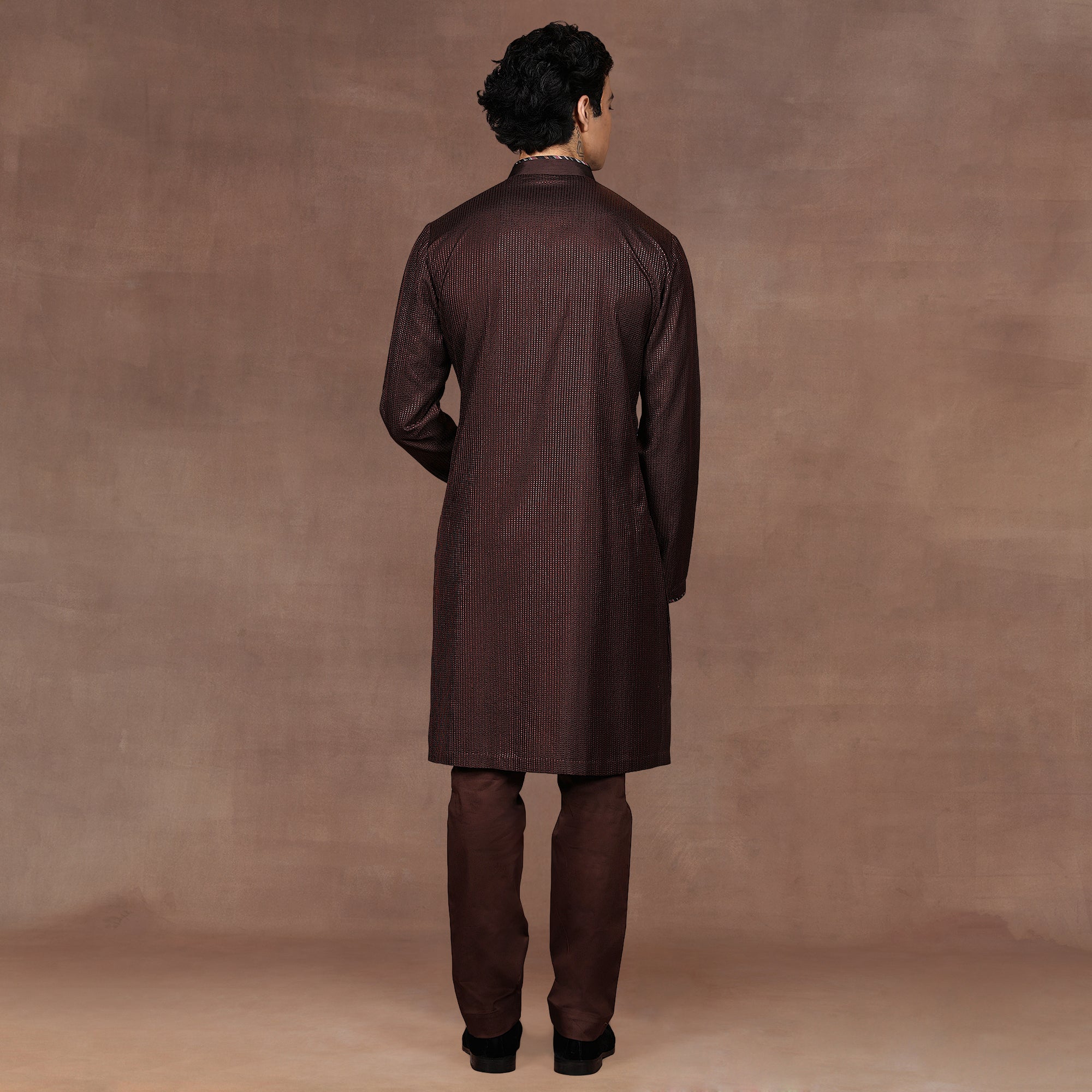 Mocha Brown Bandhgala Set | EAST