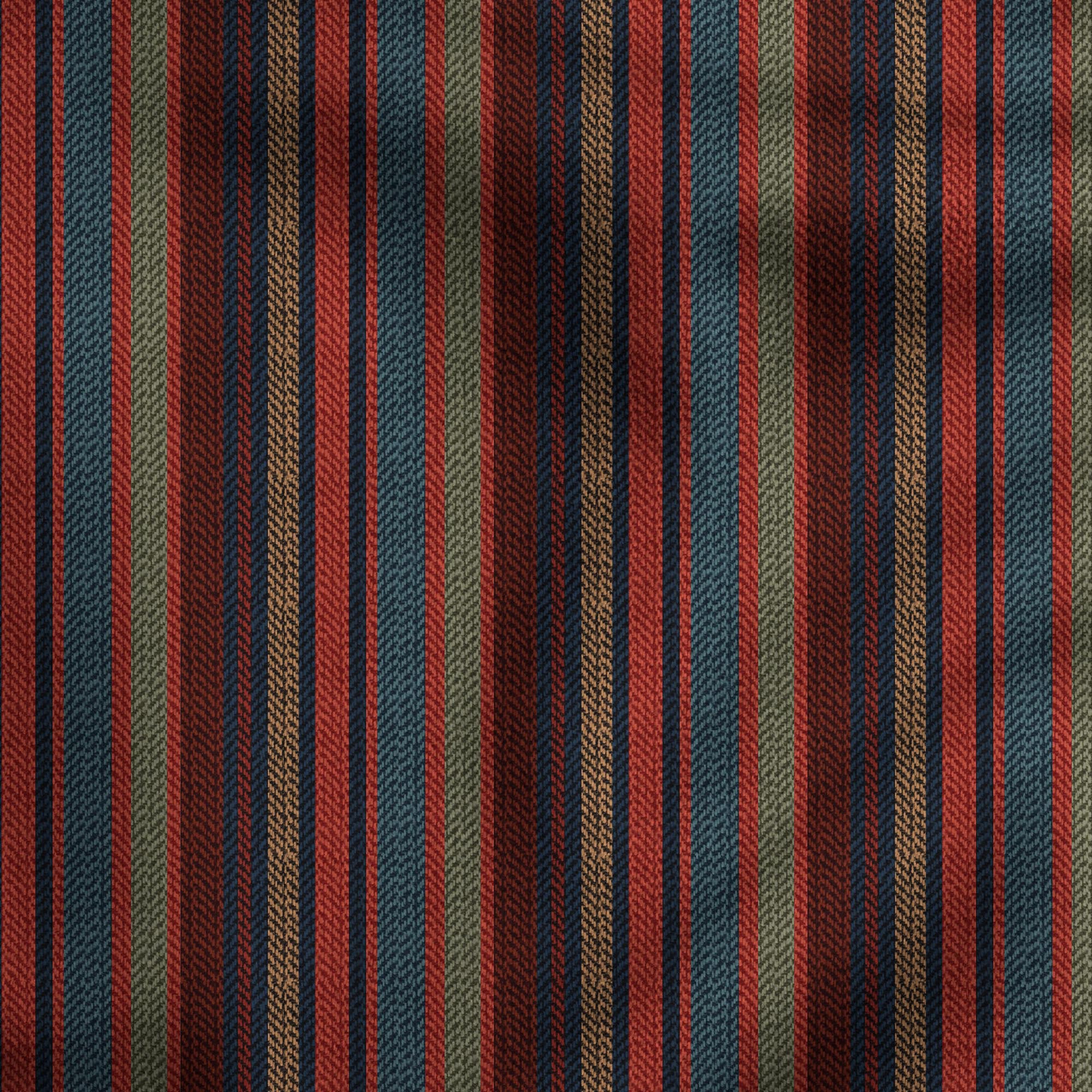Multi Hued Red Striped Printed Safa | MURAQQA
