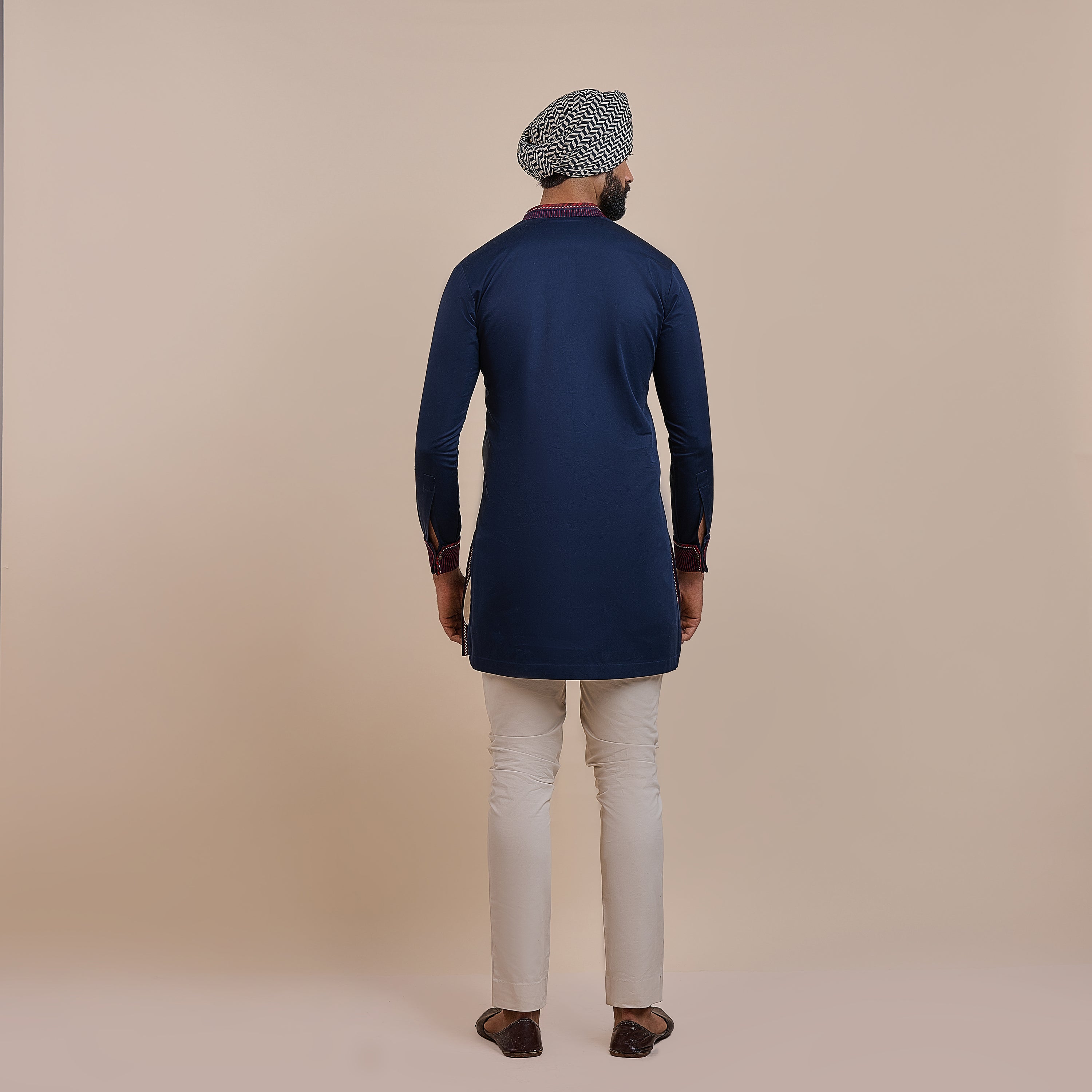 Navy Blue - Red Kurta | ATTH