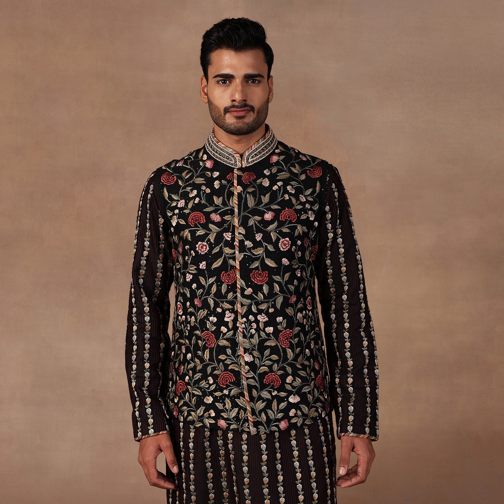 Noir Black Nehru Jacket Set | EAST