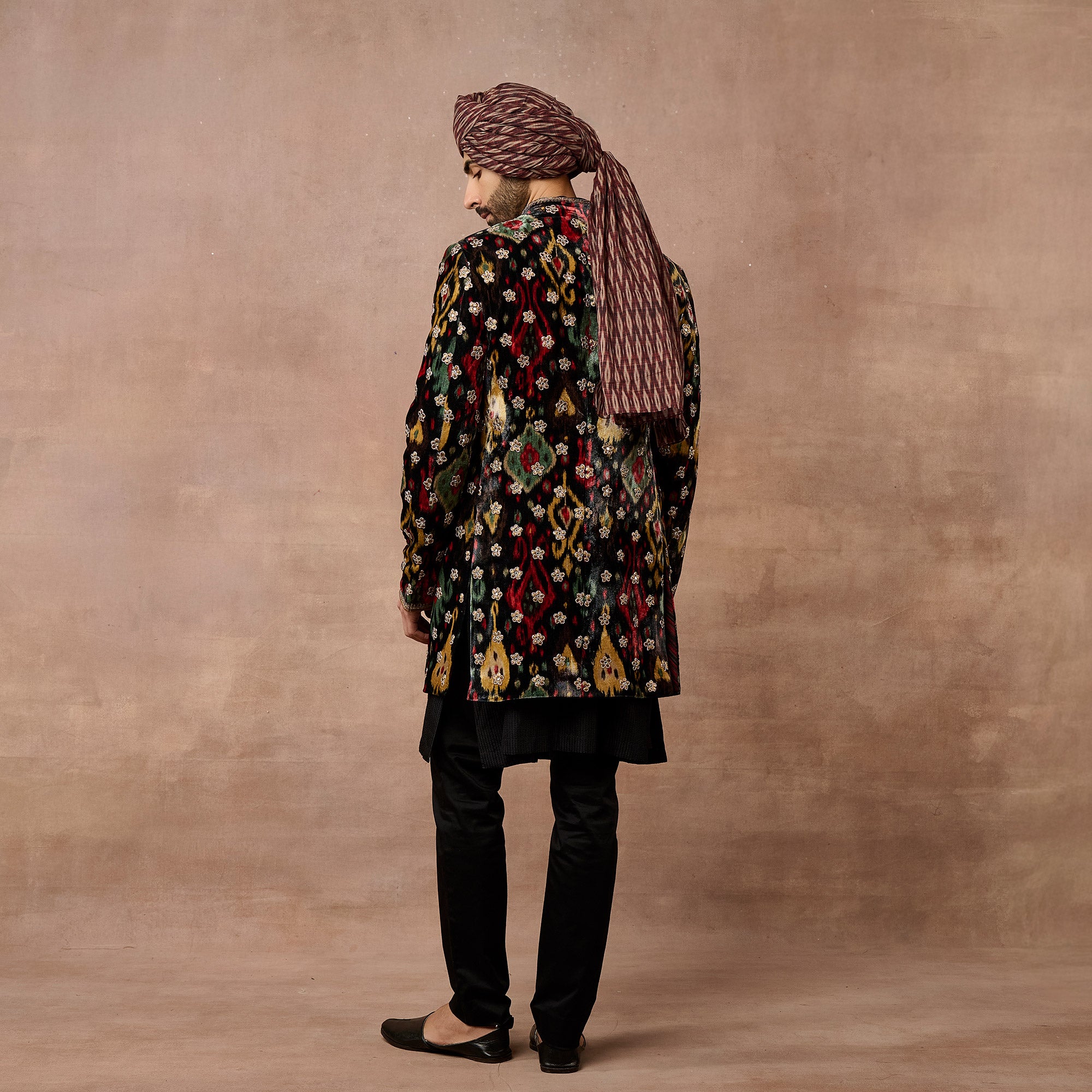 Noir Ikat Sherwani Set | EAST