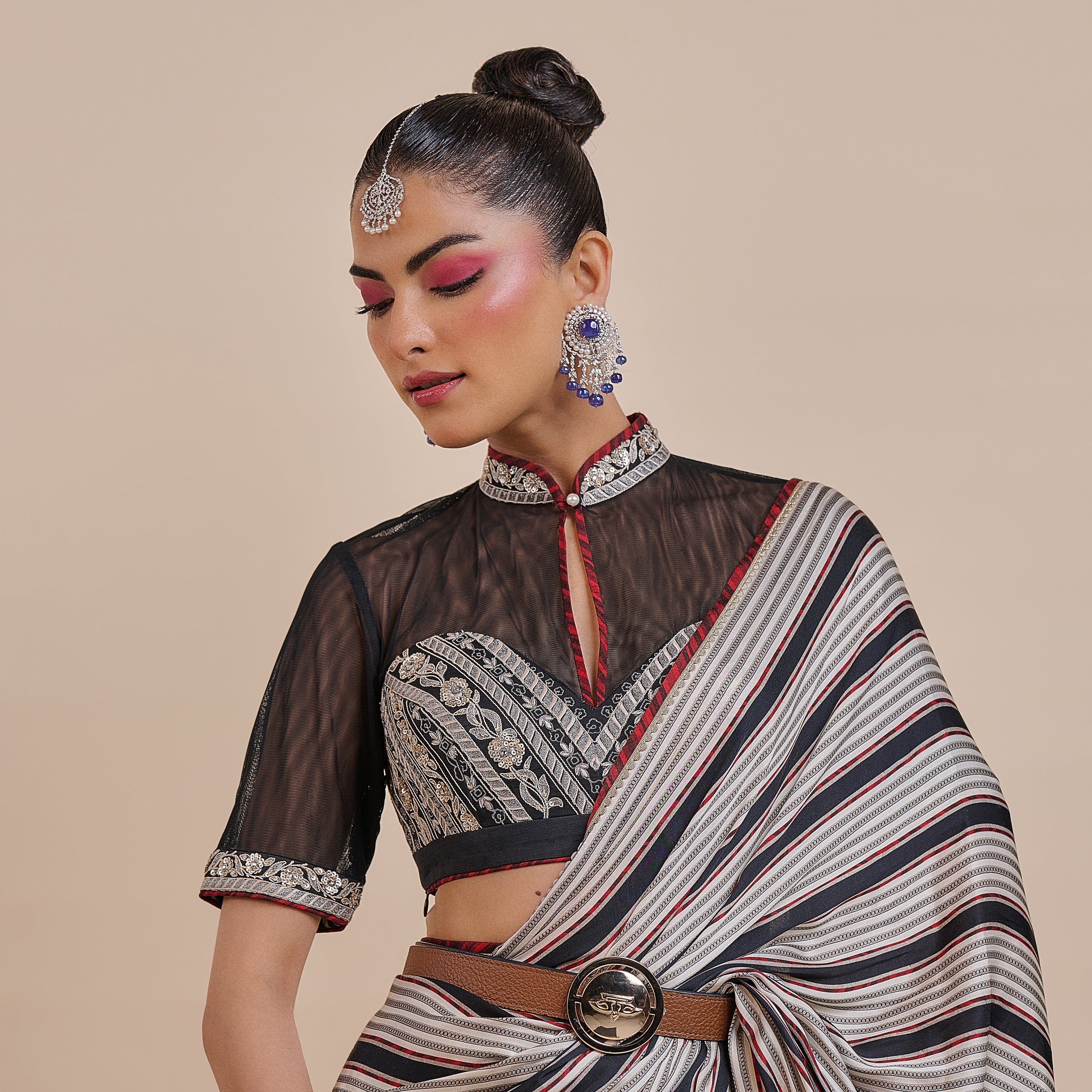 Noir - Ivory Saree Set | ATTH