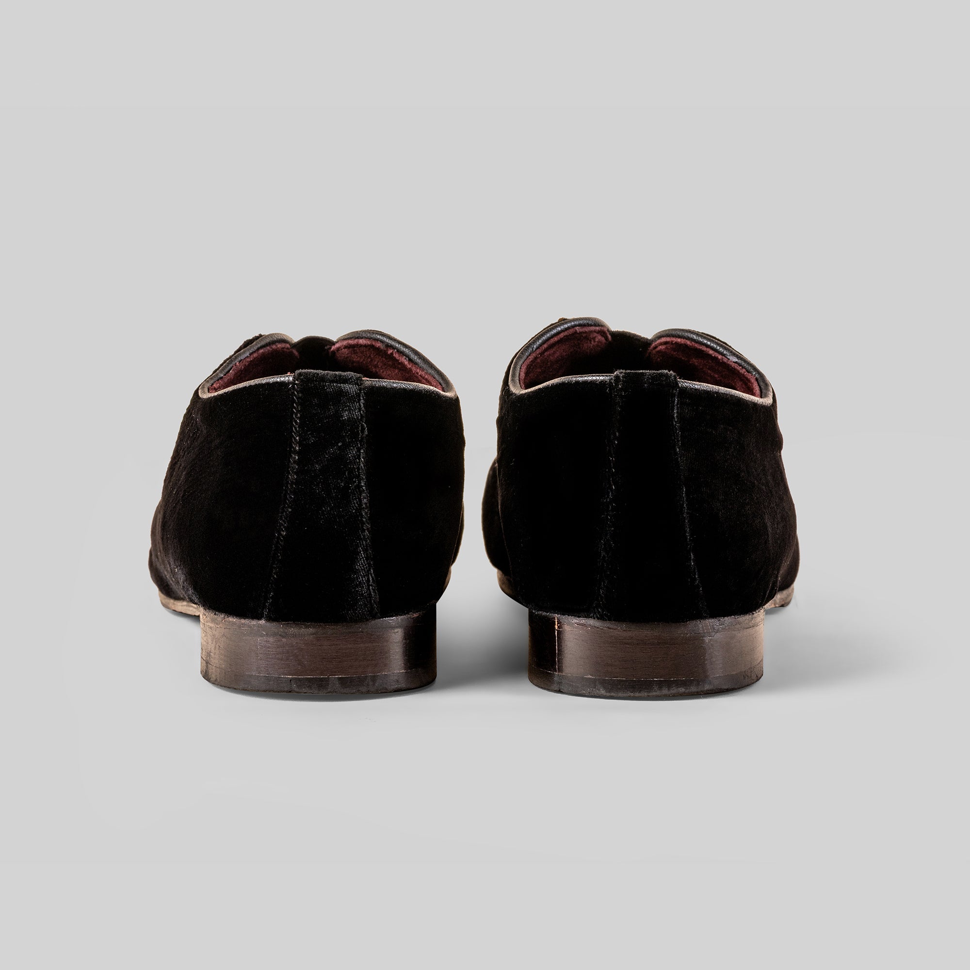 Noir Velvet Embroidered Loafers