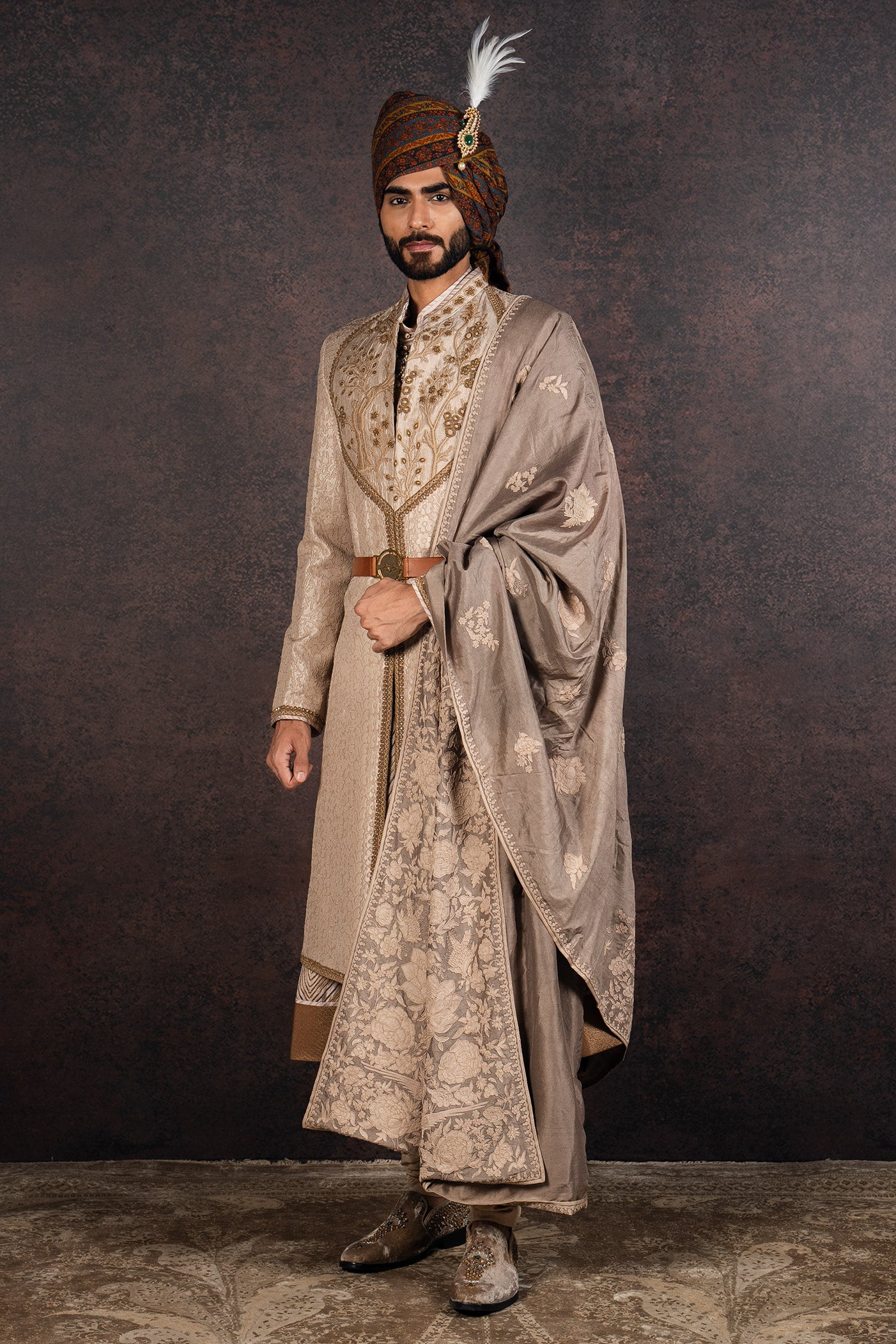 Nugrey Embroidered Sherwani Set | MURAQQA