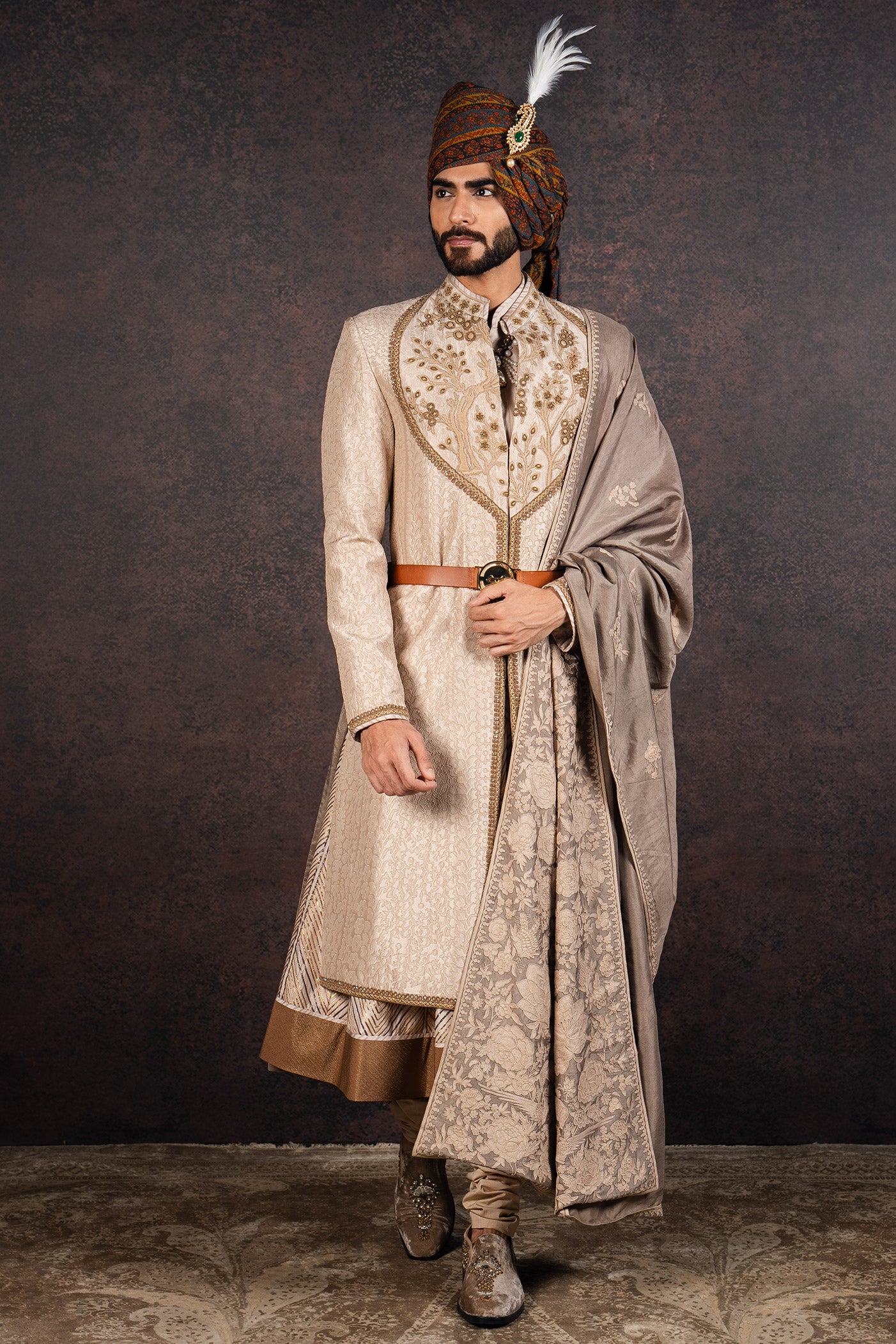 Nugrey Embroidered Sherwani Set | MURAQQA