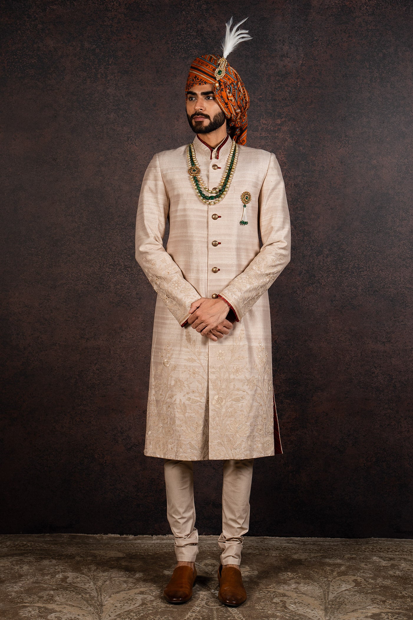 Nugrey Monochrome Sherwani Set | MURAQQA