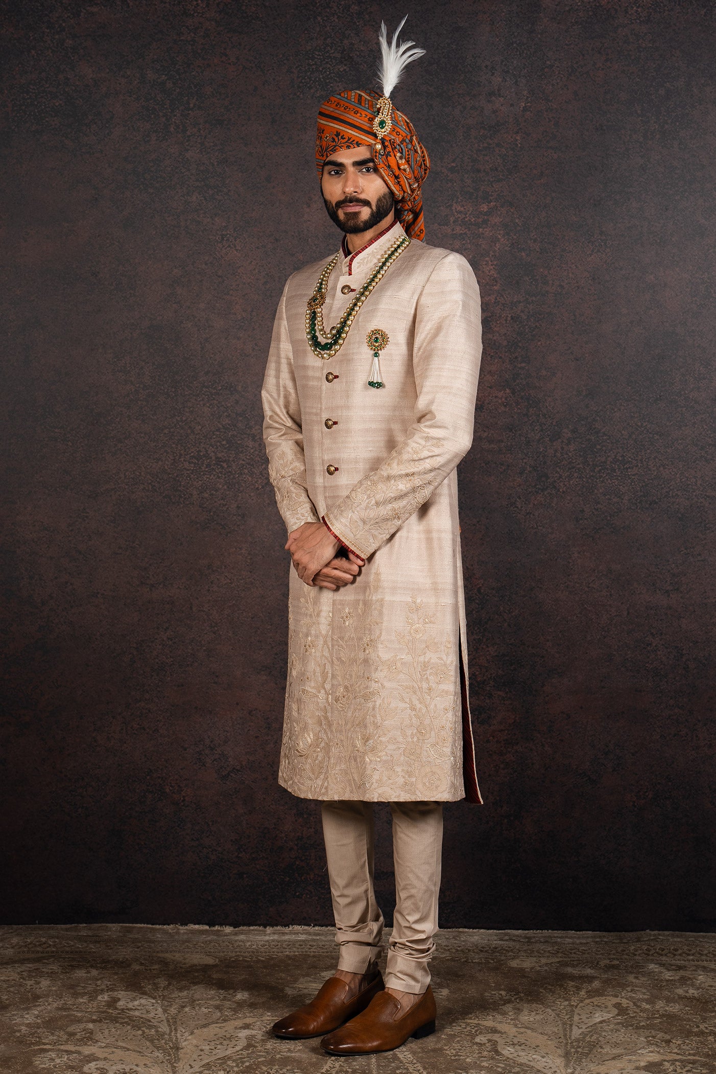 Nugrey Monochrome Sherwani Set | MURAQQA