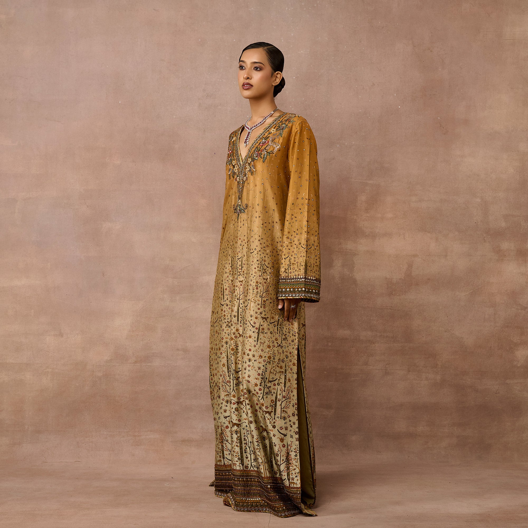 Ochre Yellow Ombre Kaftan | EAST