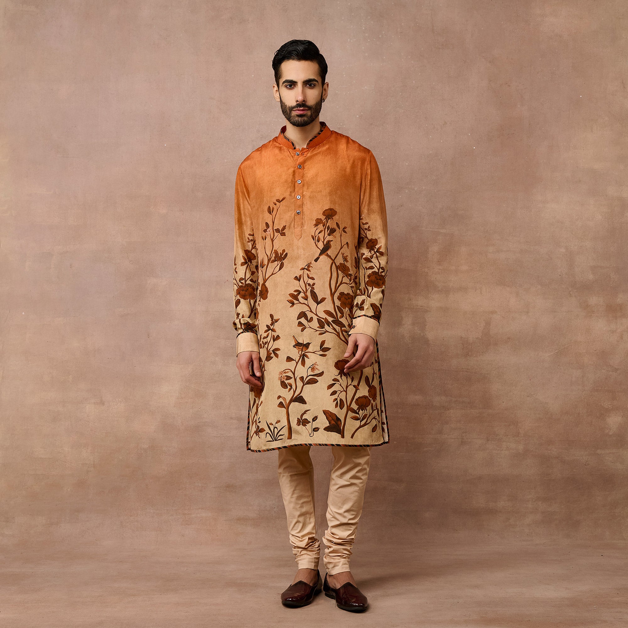 Ochre Yellow Ombre Kurta Set | EAST