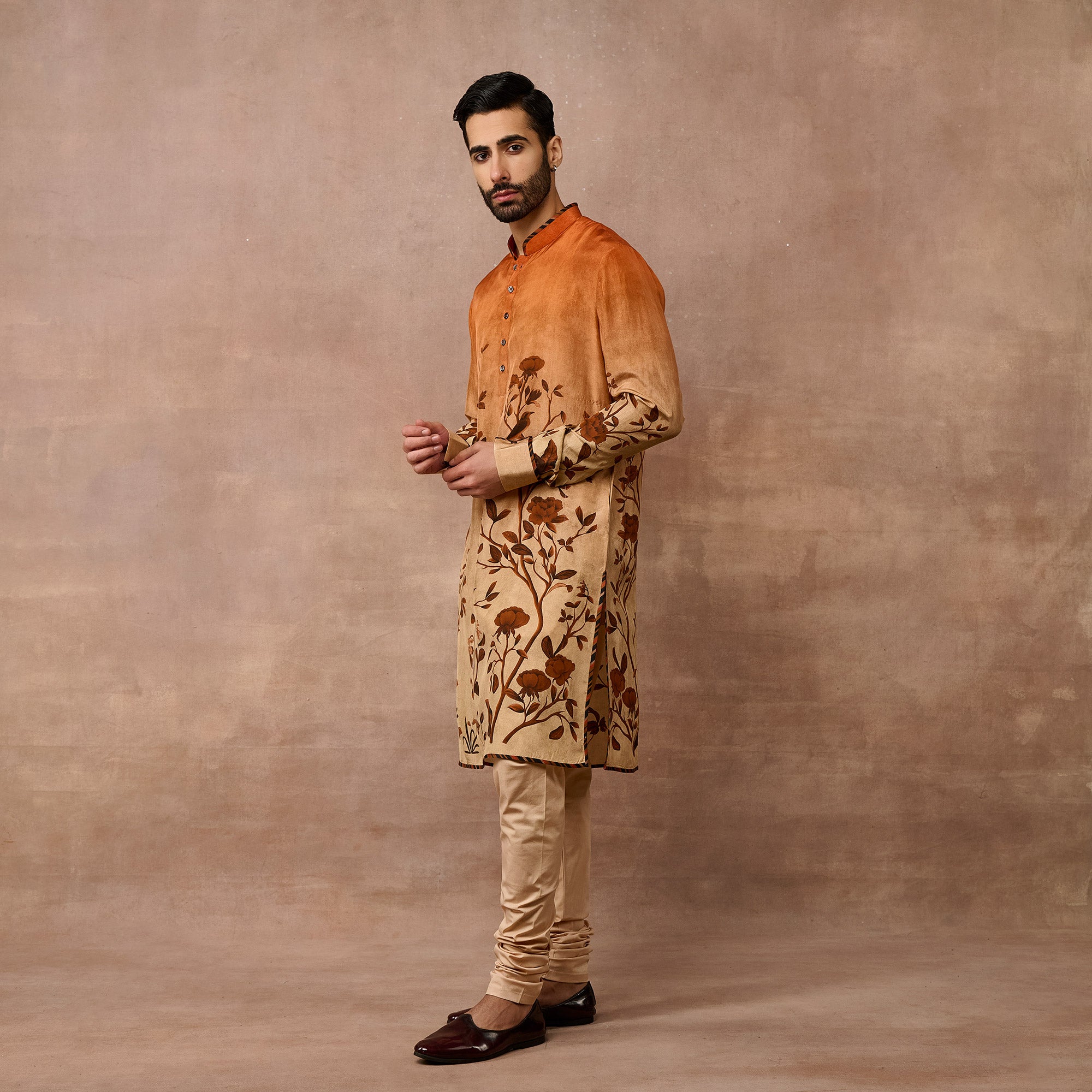Ochre Yellow Ombre Kurta Set | EAST