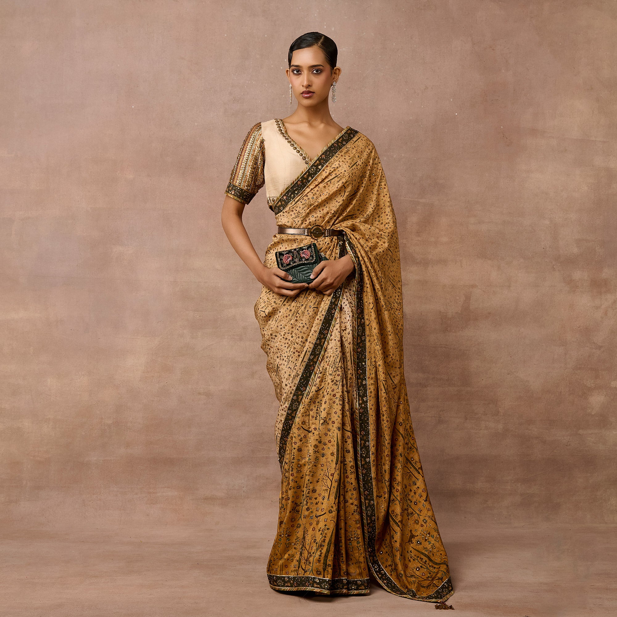Ochre Yellow Saree Set | EAST