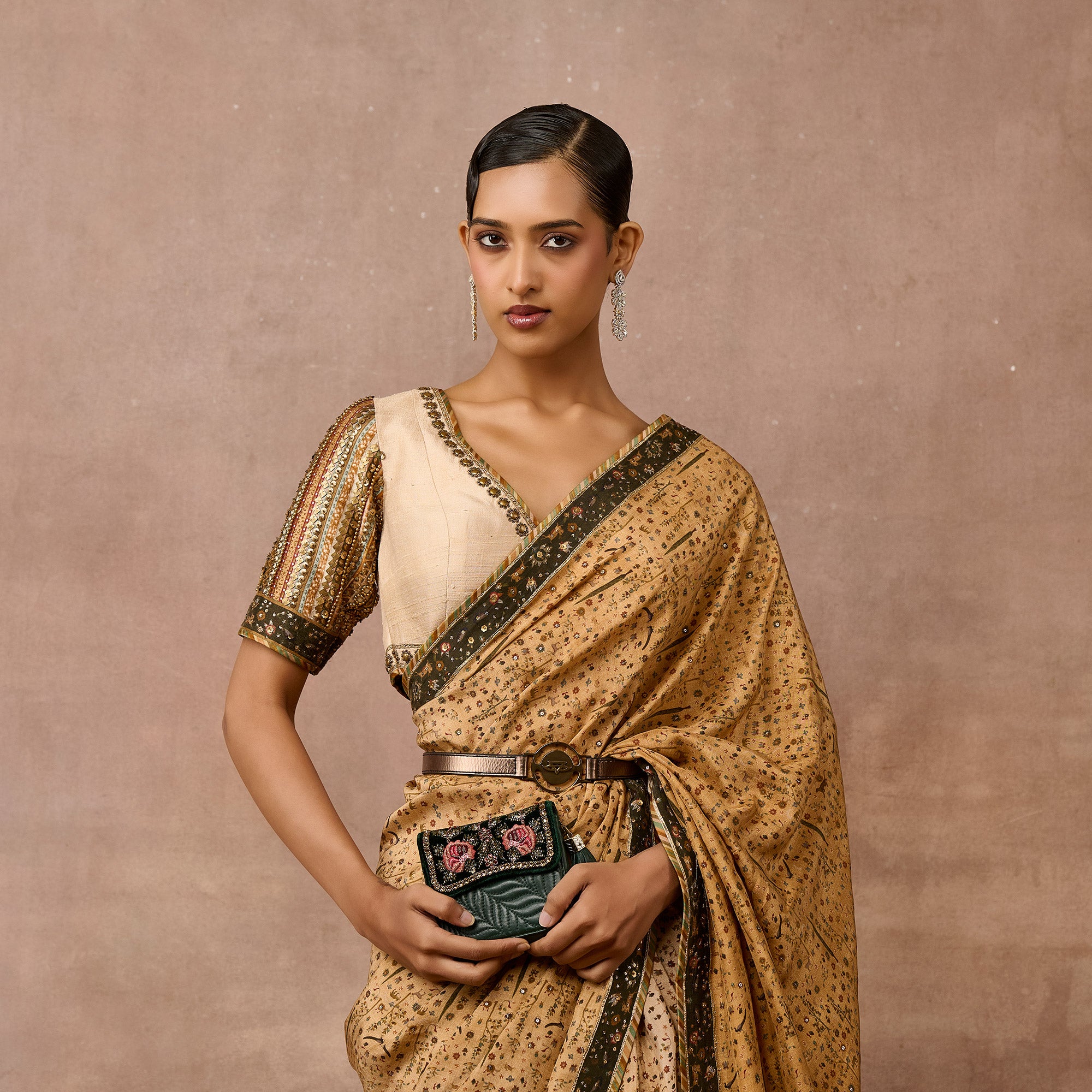 Ochre Yellow Saree Set | EAST