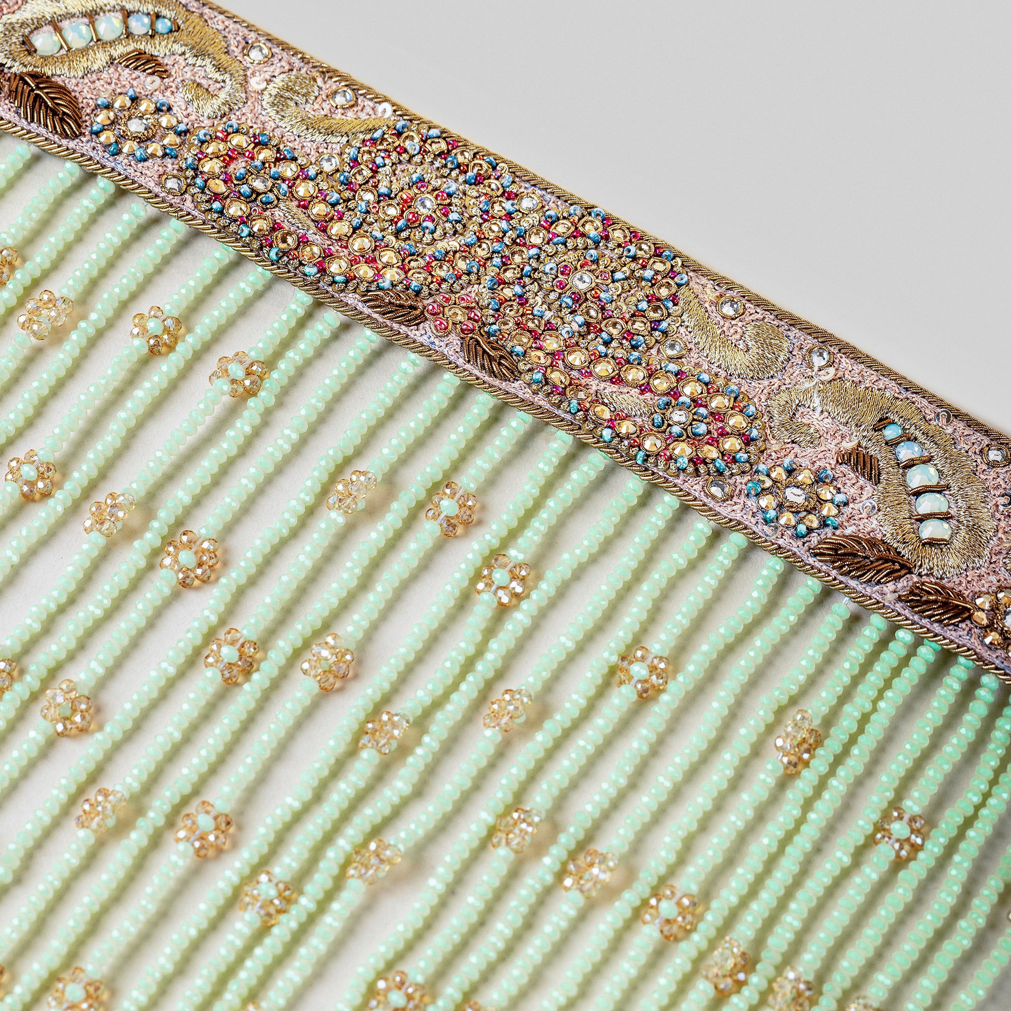 Old Rose - Mint Green Embroidered Sehera