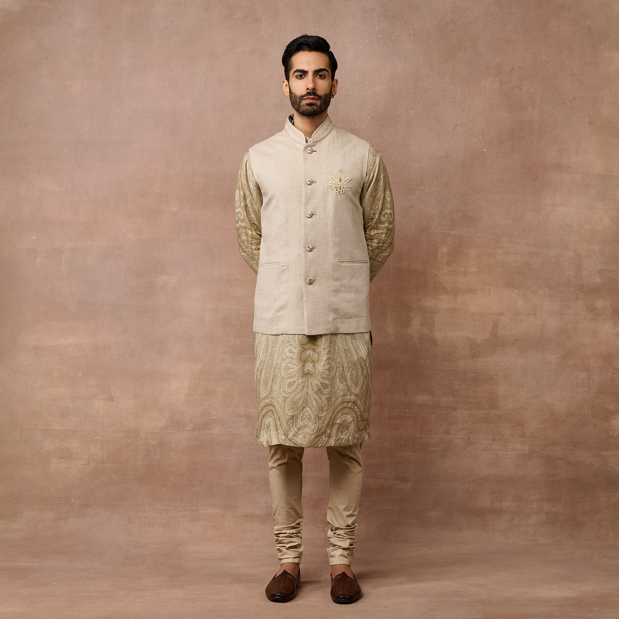 Pale Ivory Nehru Jacket | EAST