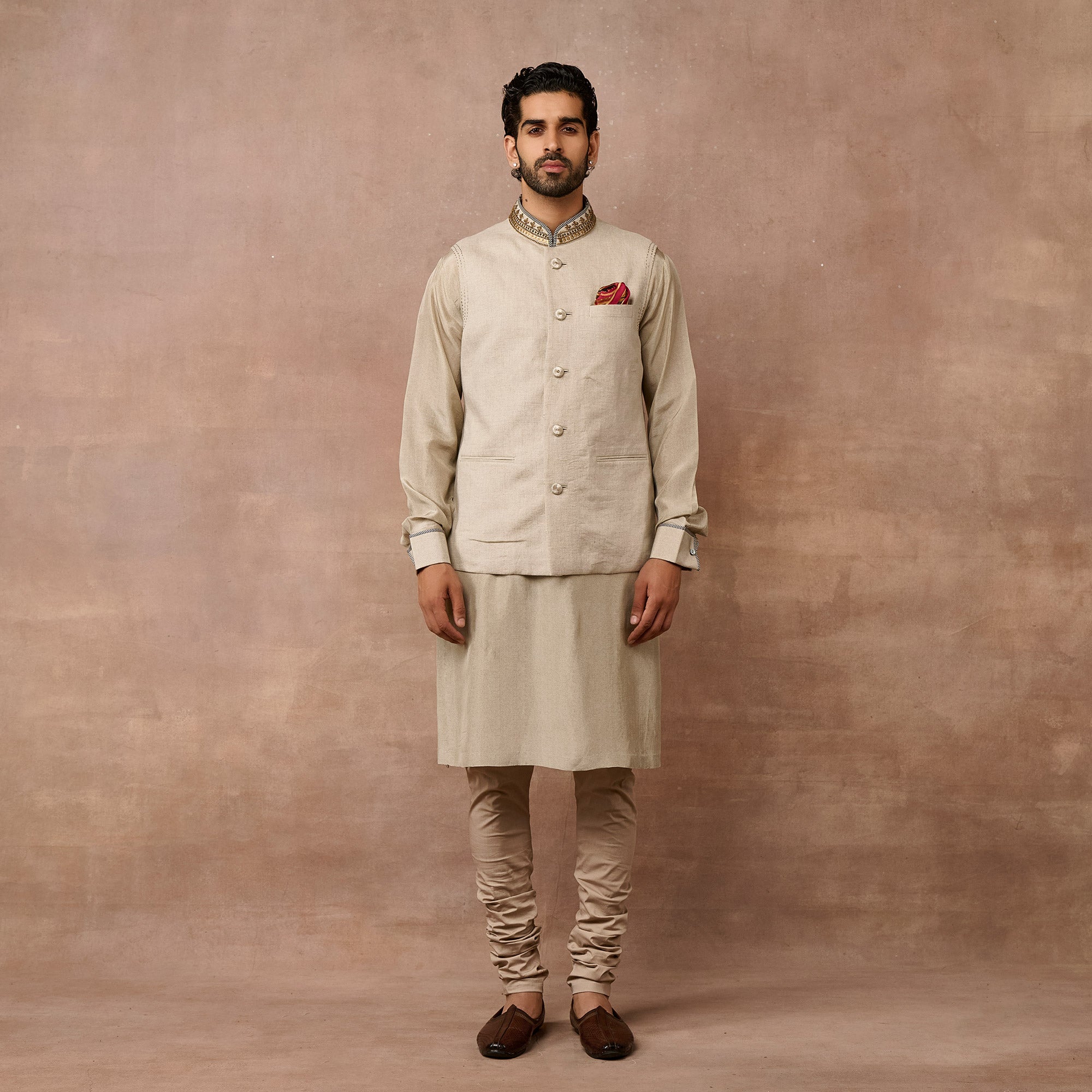 Pearl Grey Nehru Jacket | EAST