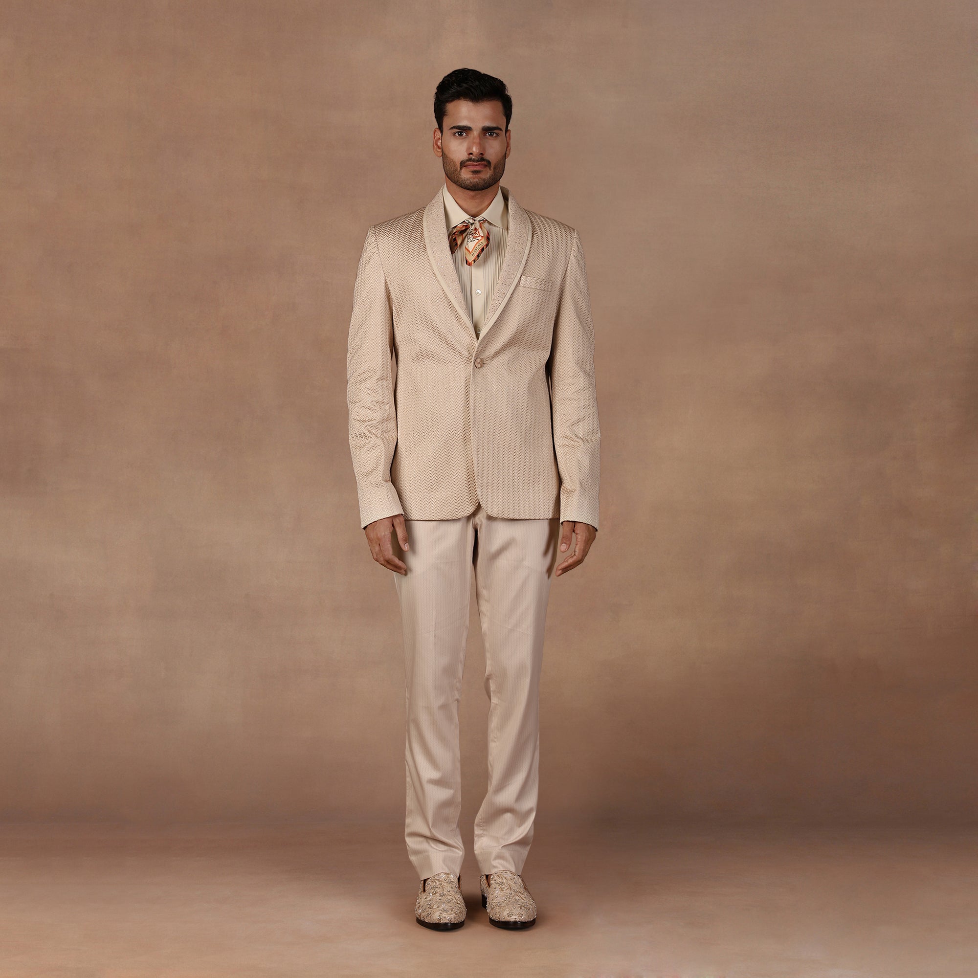 Pearl Ivory Chevron Tuxedo | EAST