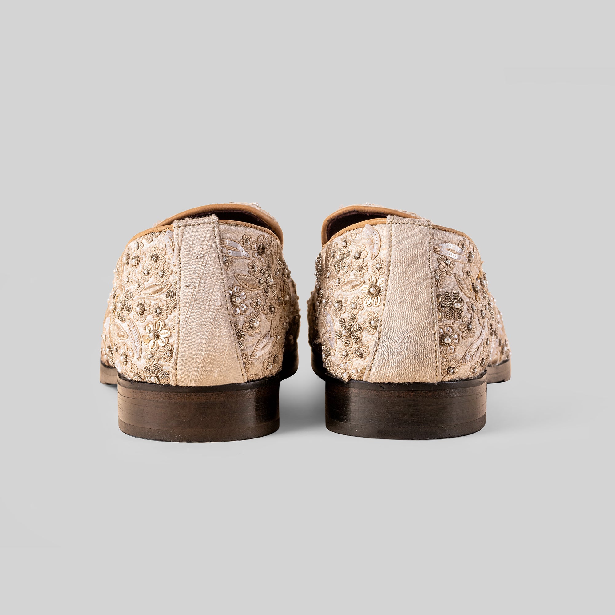 Pearl Ivory Embroidered Loafers