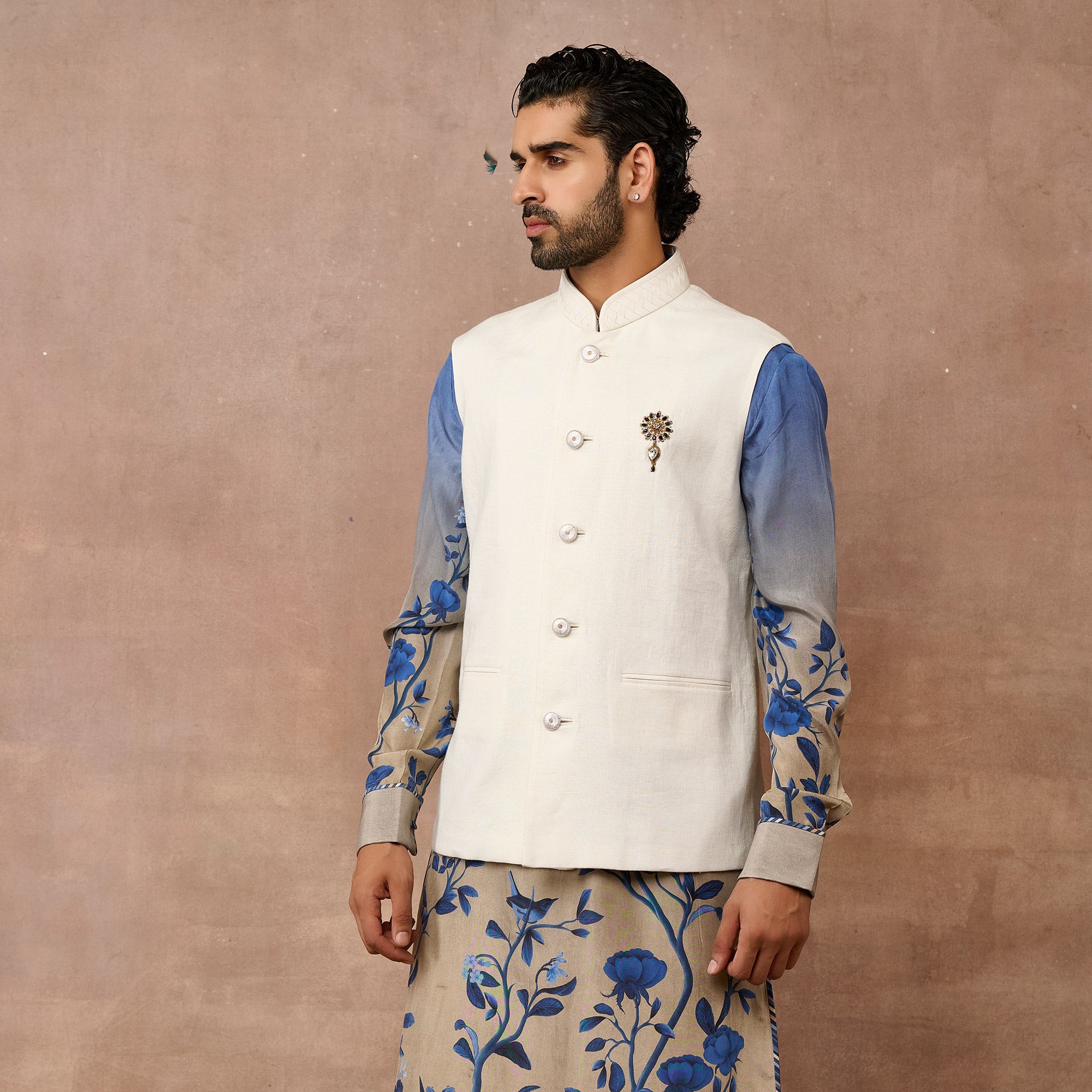 Pearl Ivory Nehru Jacket | EAST
