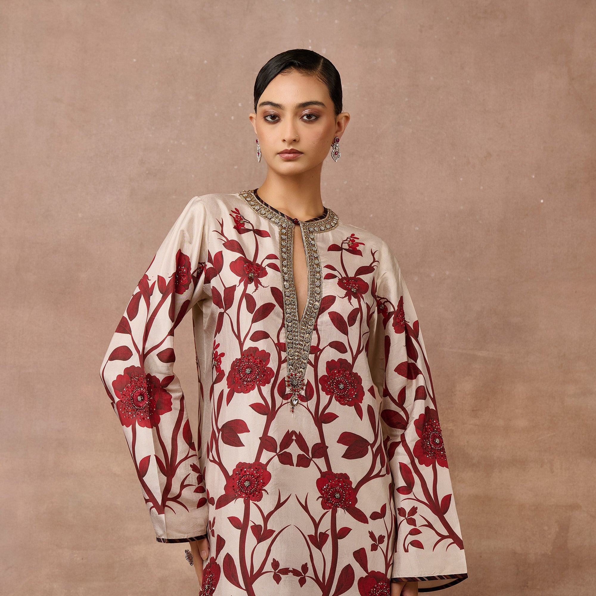Pearl Ivory - Red Kaftan | EAST