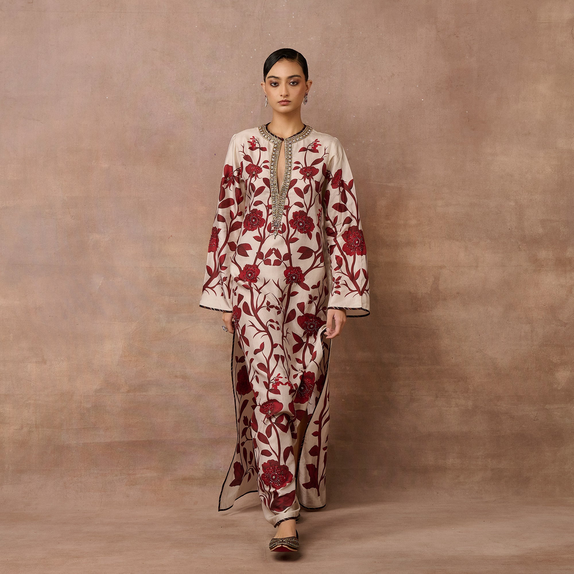 Pearl Ivory - Red Kaftan | EAST