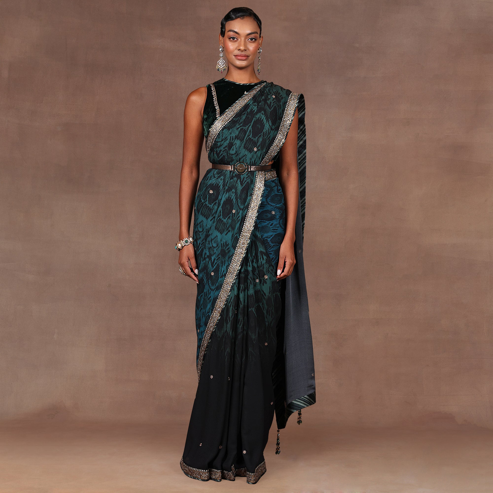 Pine Green Saree Set | EAST