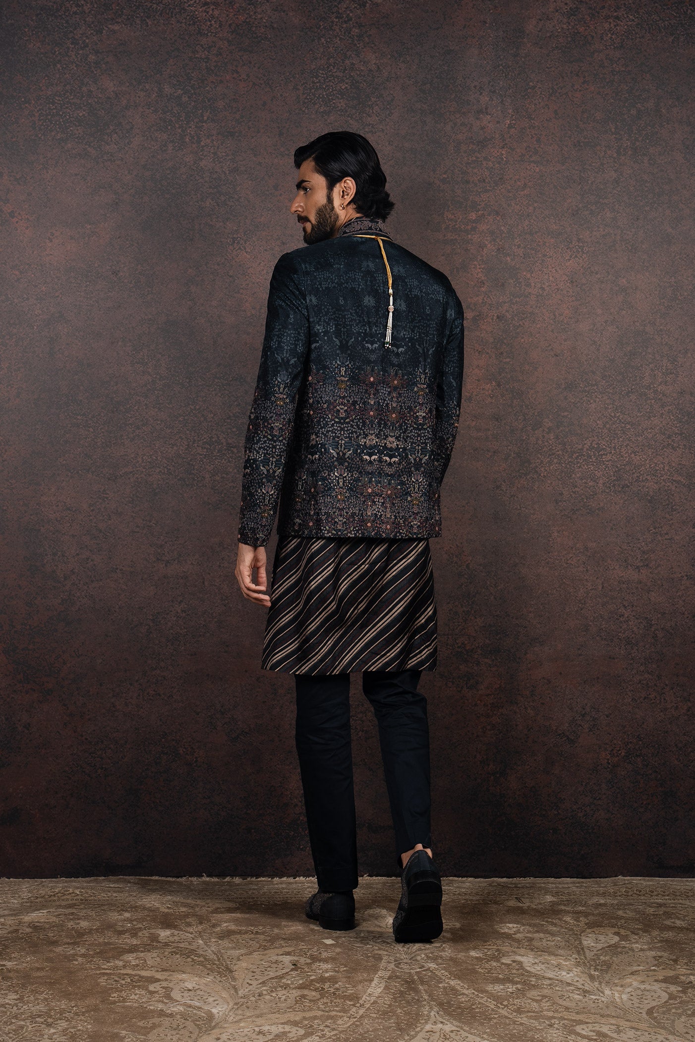 Prussian Blue Bandhgala Set | MURAQQA