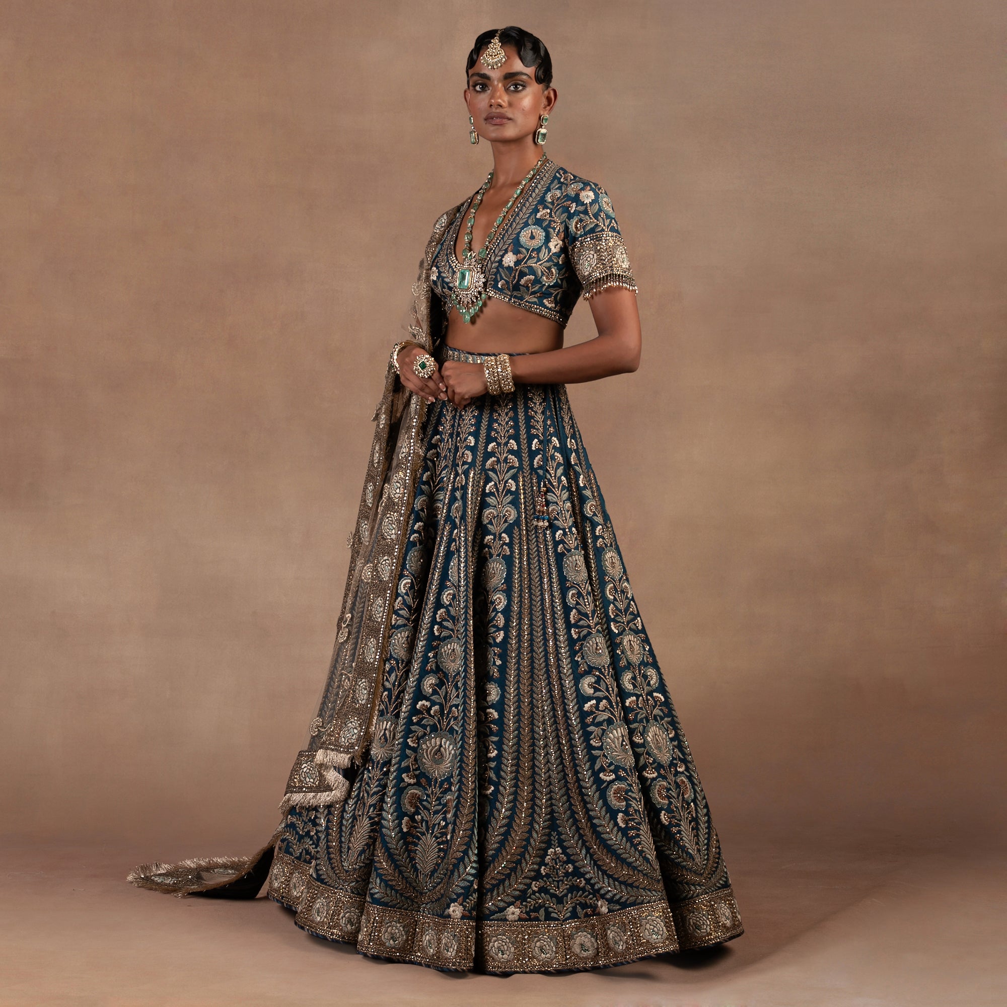 Prussian Blue Lehenga Set | EAST