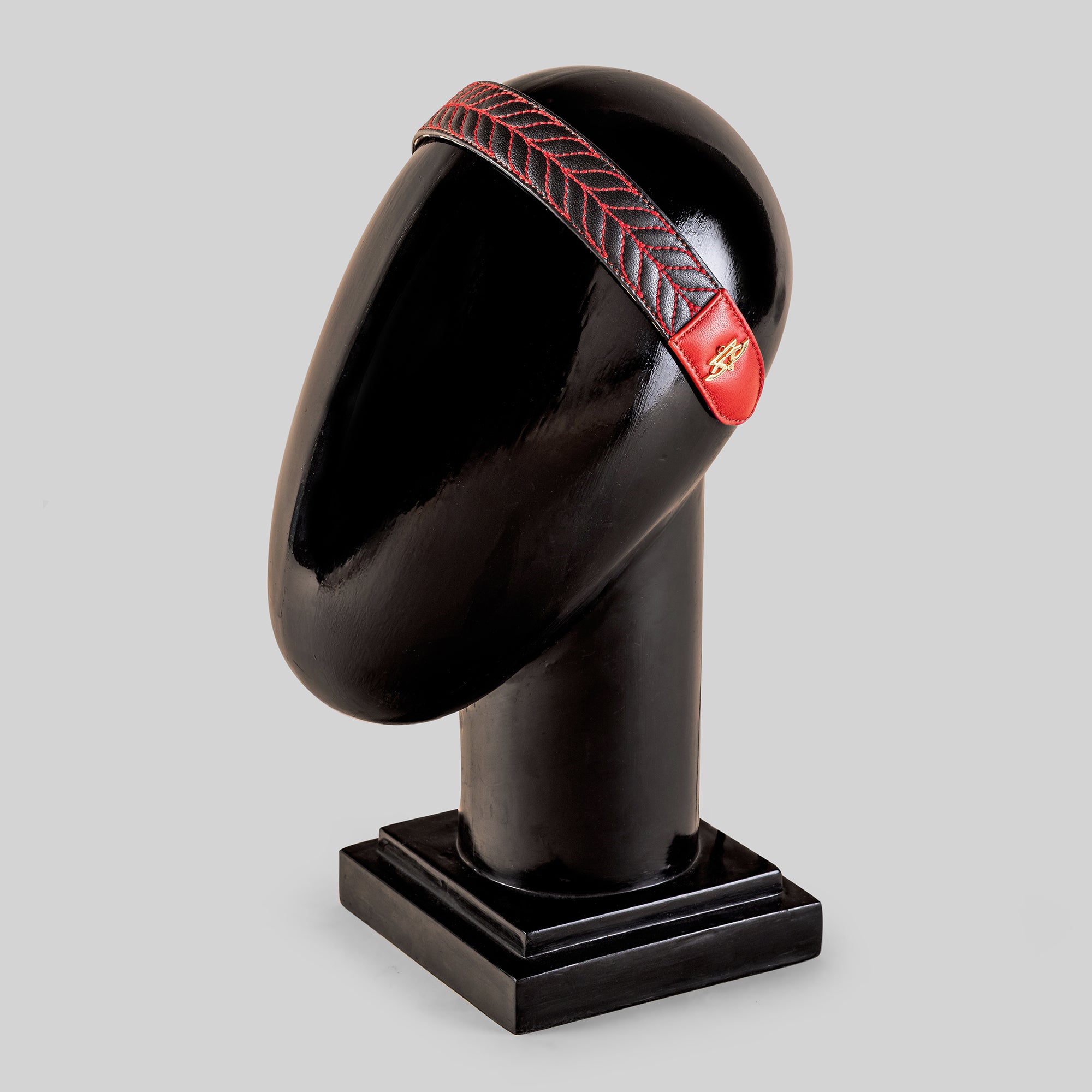 Red - Black Quilted Chevron Hairband