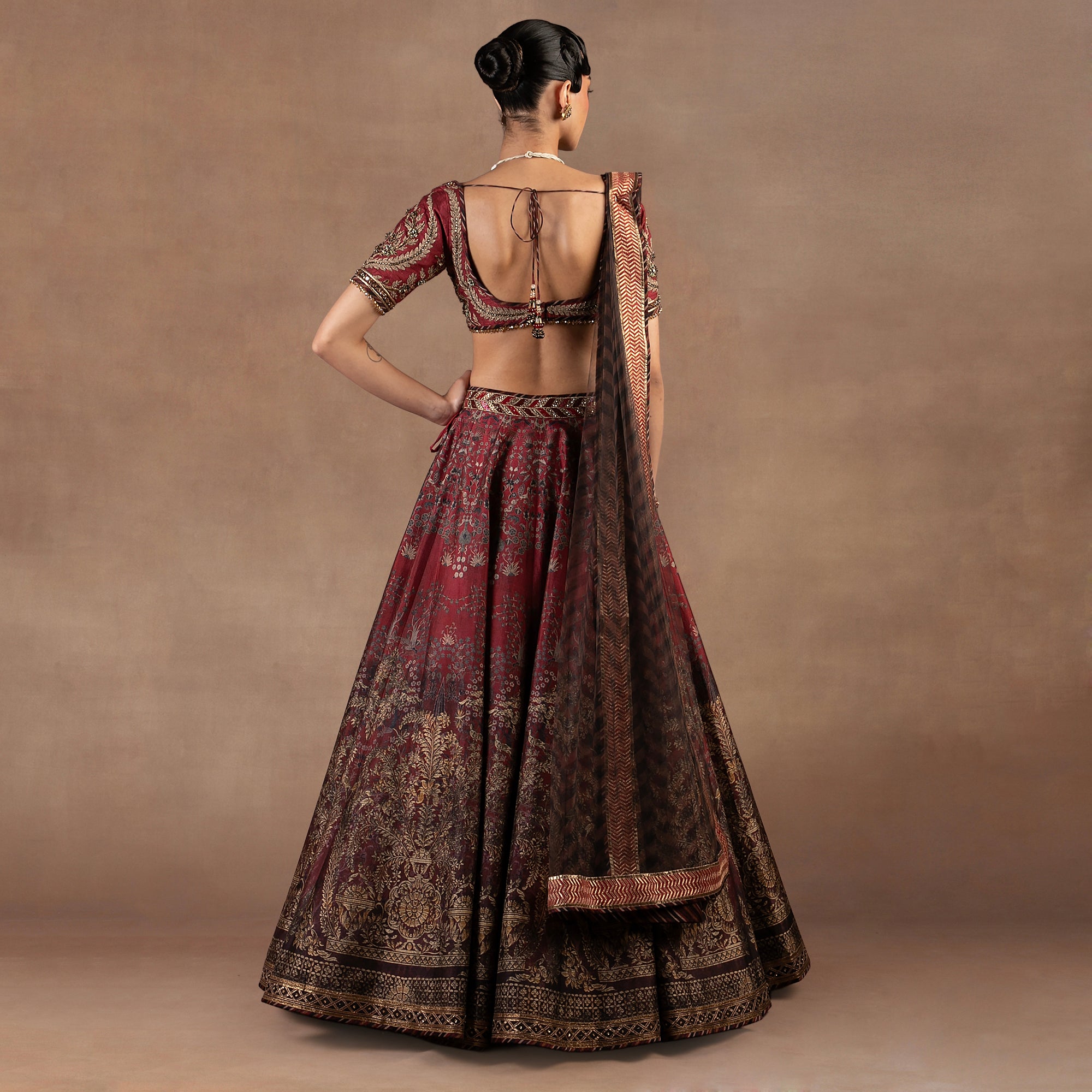 Red Burgundy Ombre Skirt Set | EAST